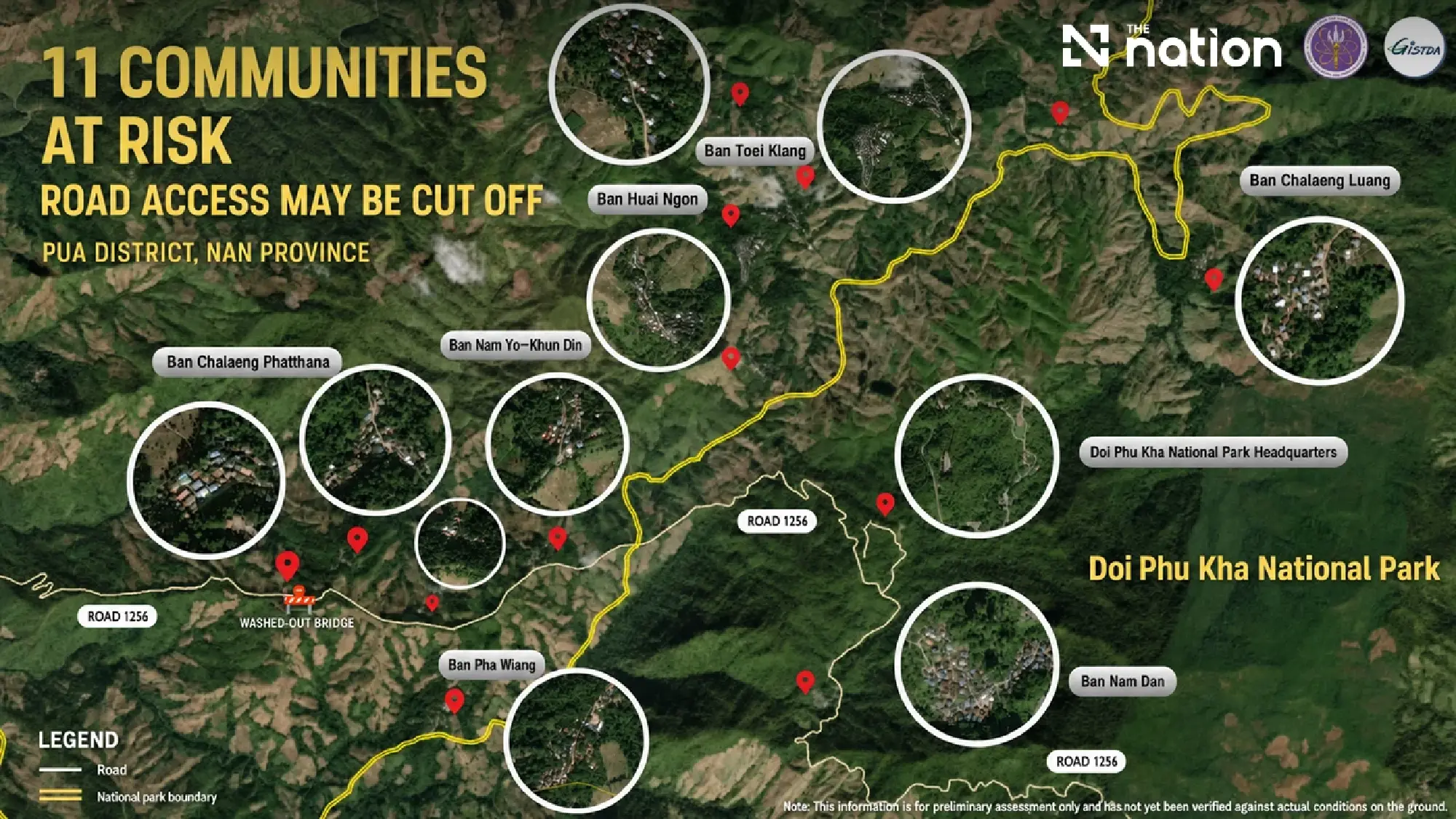 Heavy rain could cut off Nan's 11 Bo Kluea communities, GISTDA warns