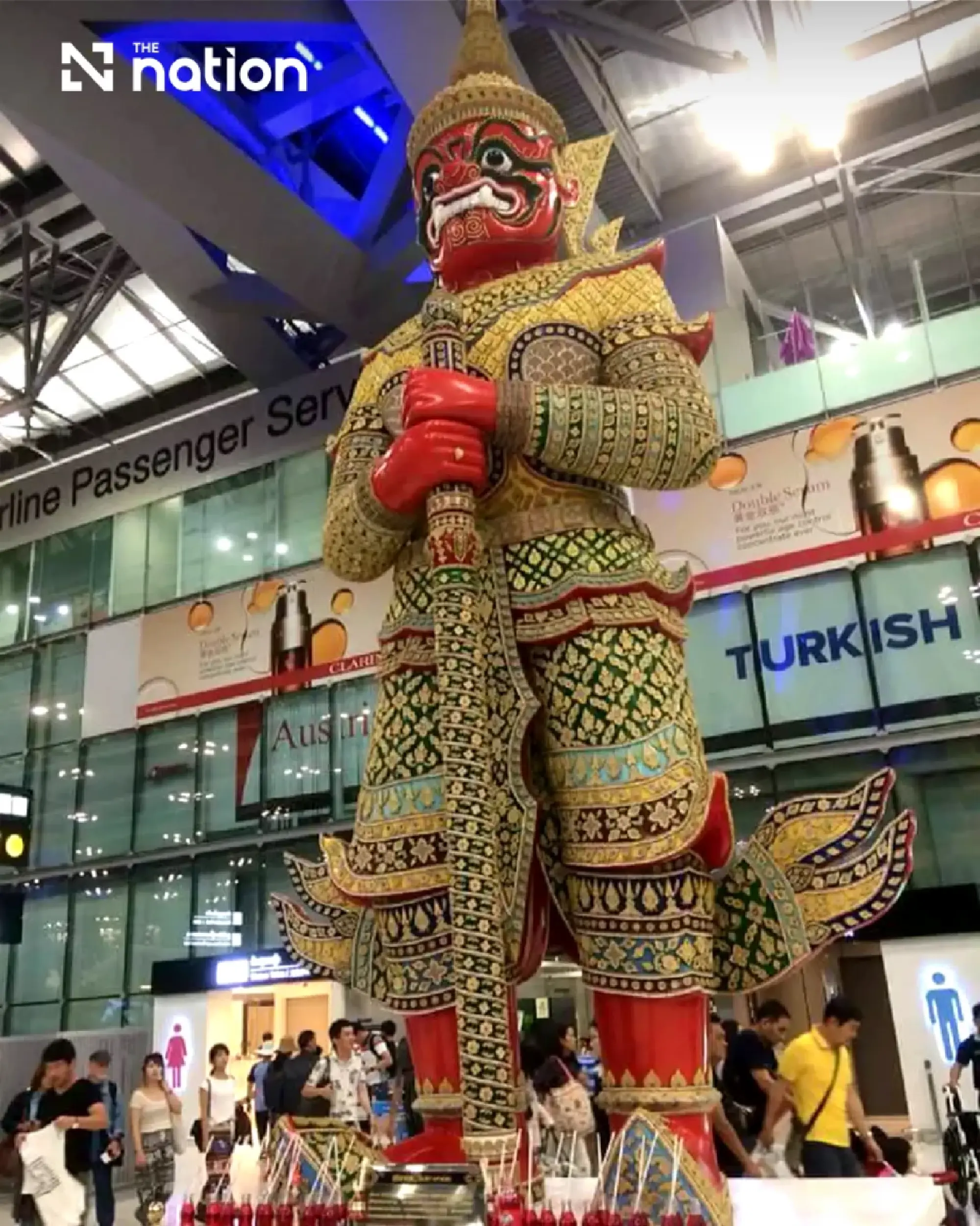 The 12 mythical giants watch over Suvarnabhumi Airport