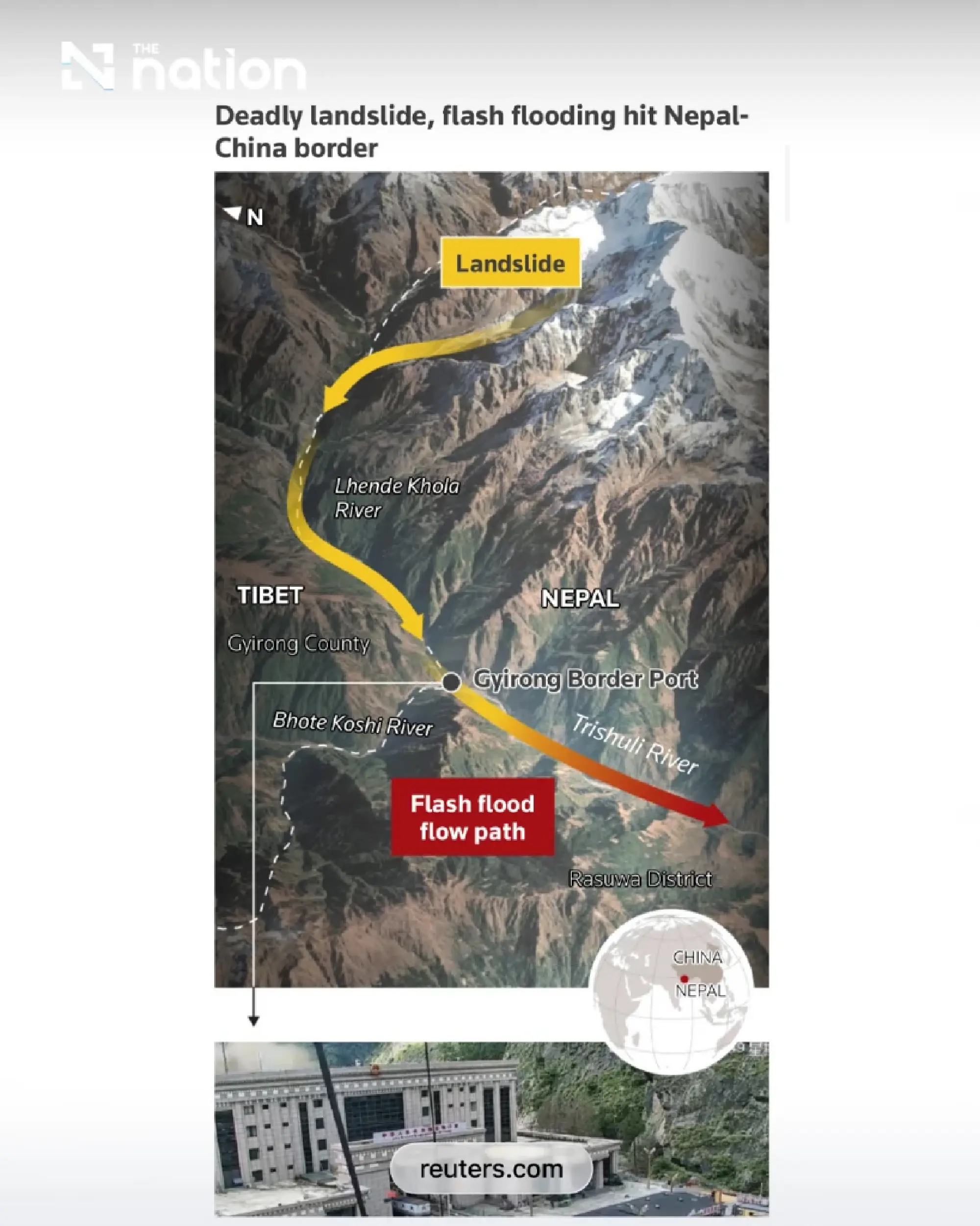 Two unstable lakes raise fresh flood fears in Nepal and China