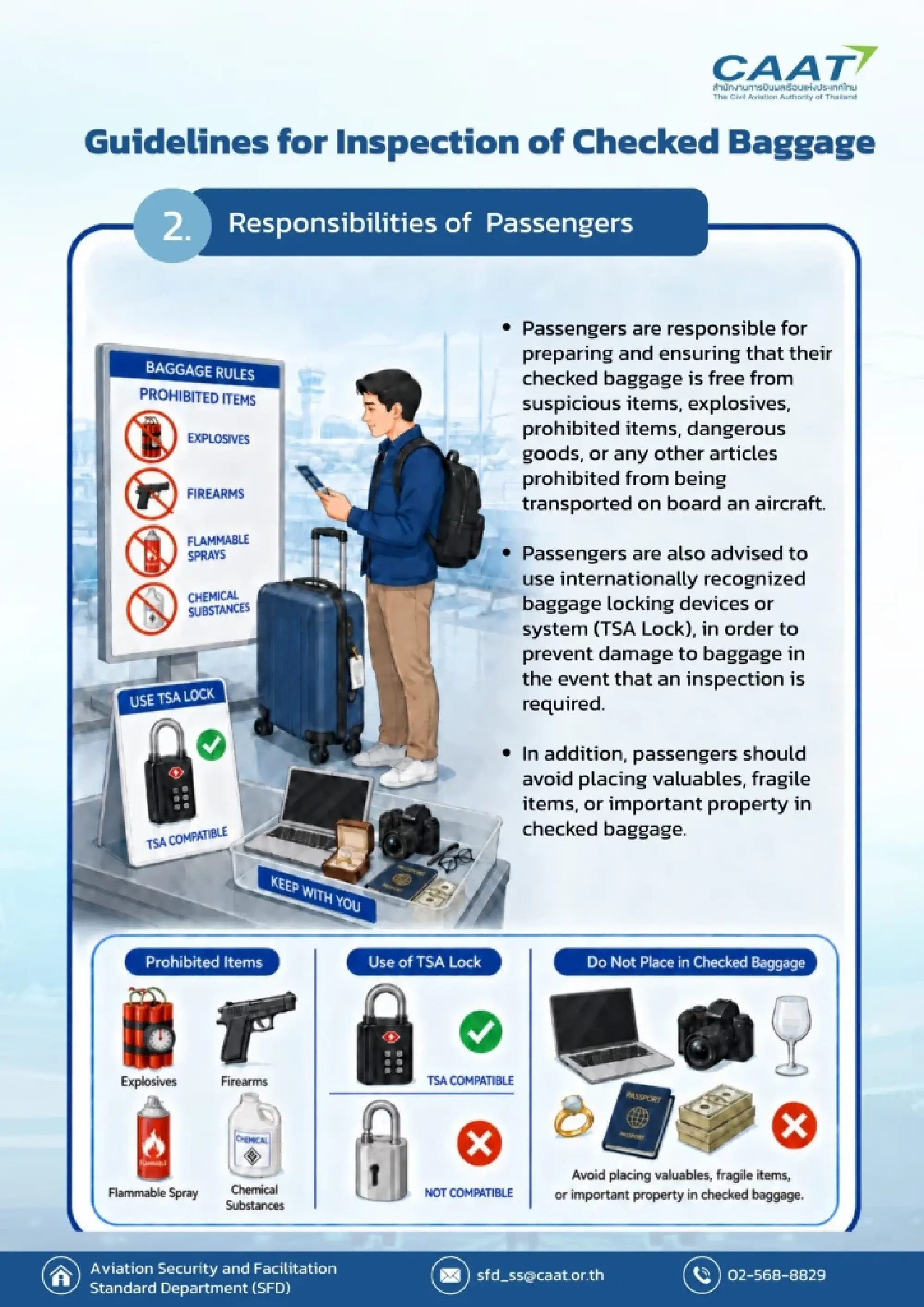 CAAT: Thai airports may open flagged bags without owners present to prevent delays