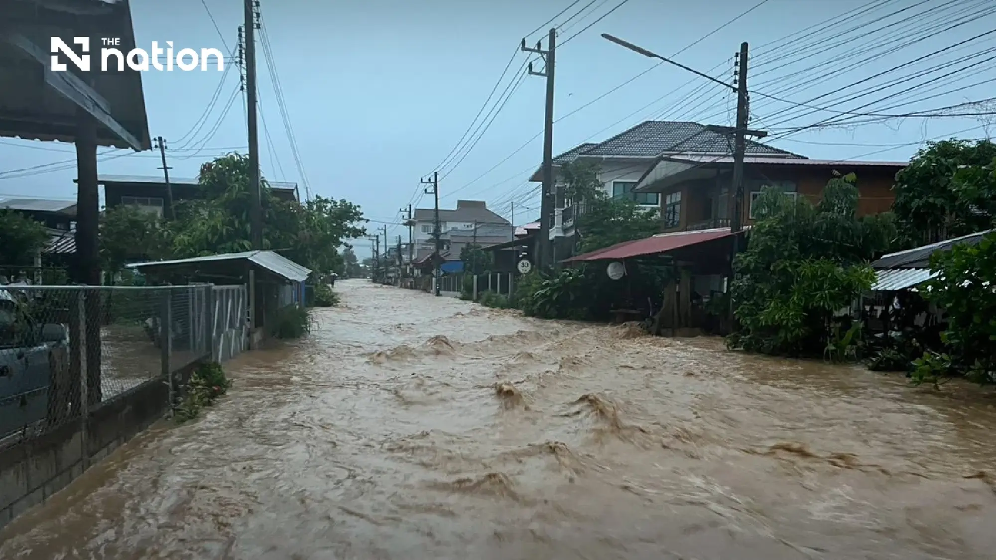 Flash floods cut major roads and inundate homes across Nan’s Pua