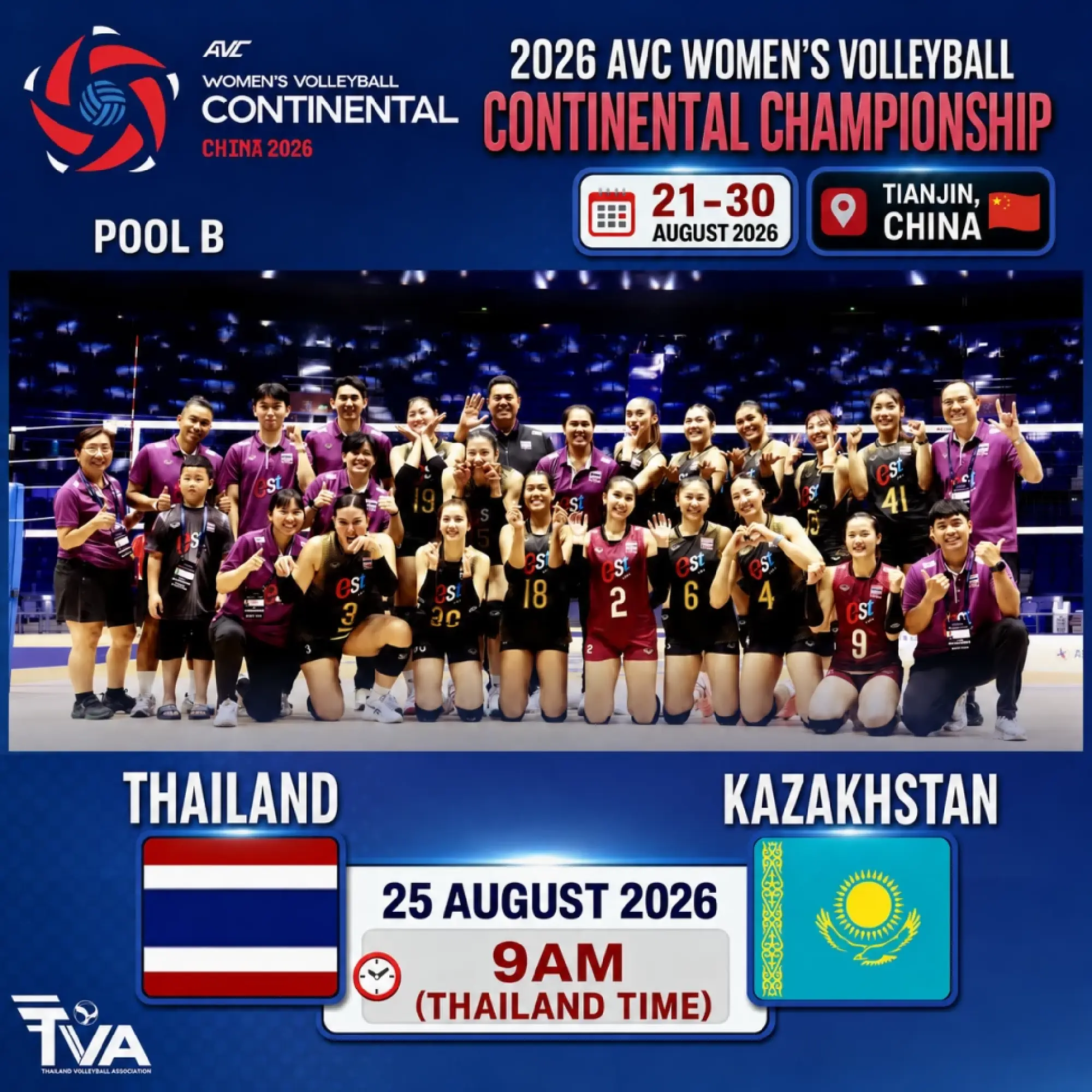 Thailand face Kazakhstan at 9am in Asian volleyball clash