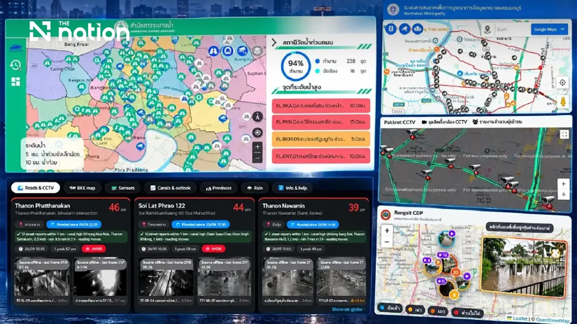 Flood monitoring systems available in Bangkok and nearby provinces