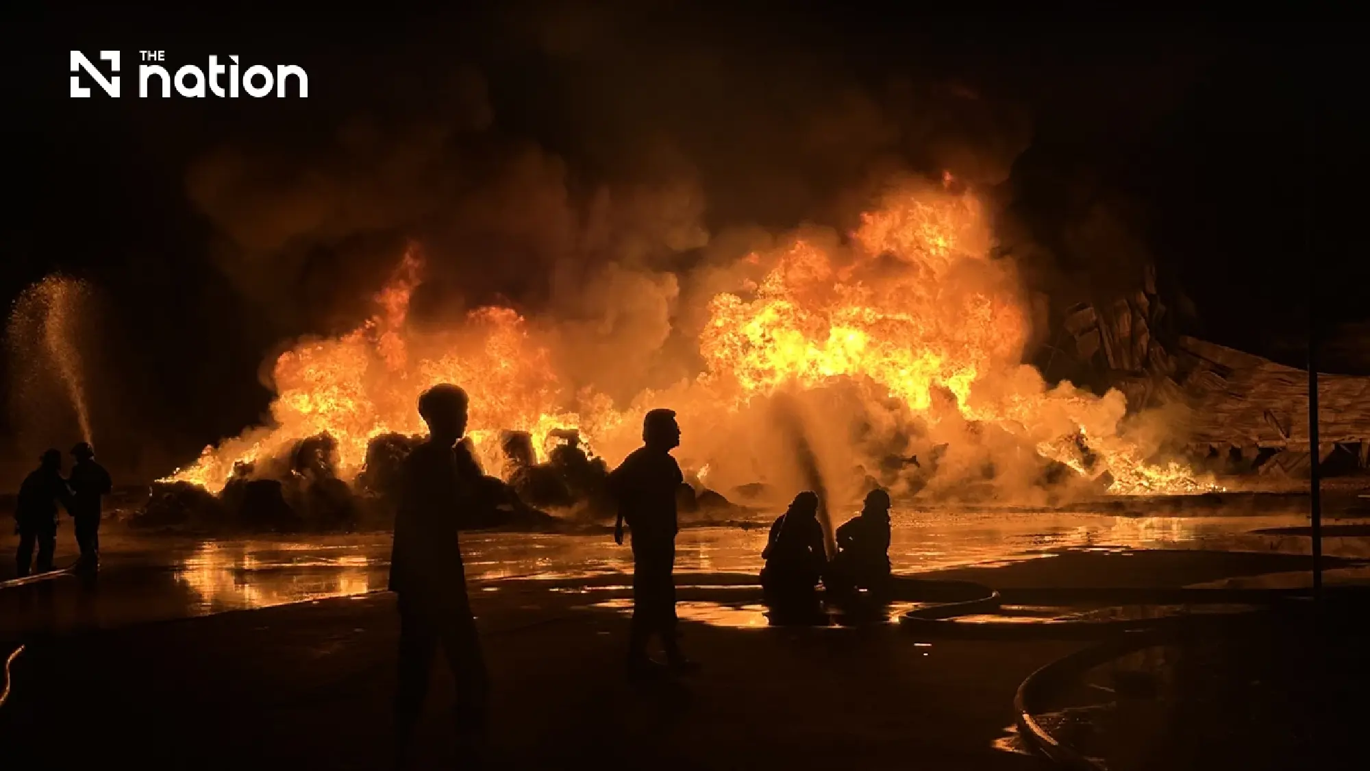 Fire guts Ayutthaya mattress factory as crews battle to protect nearby homes
