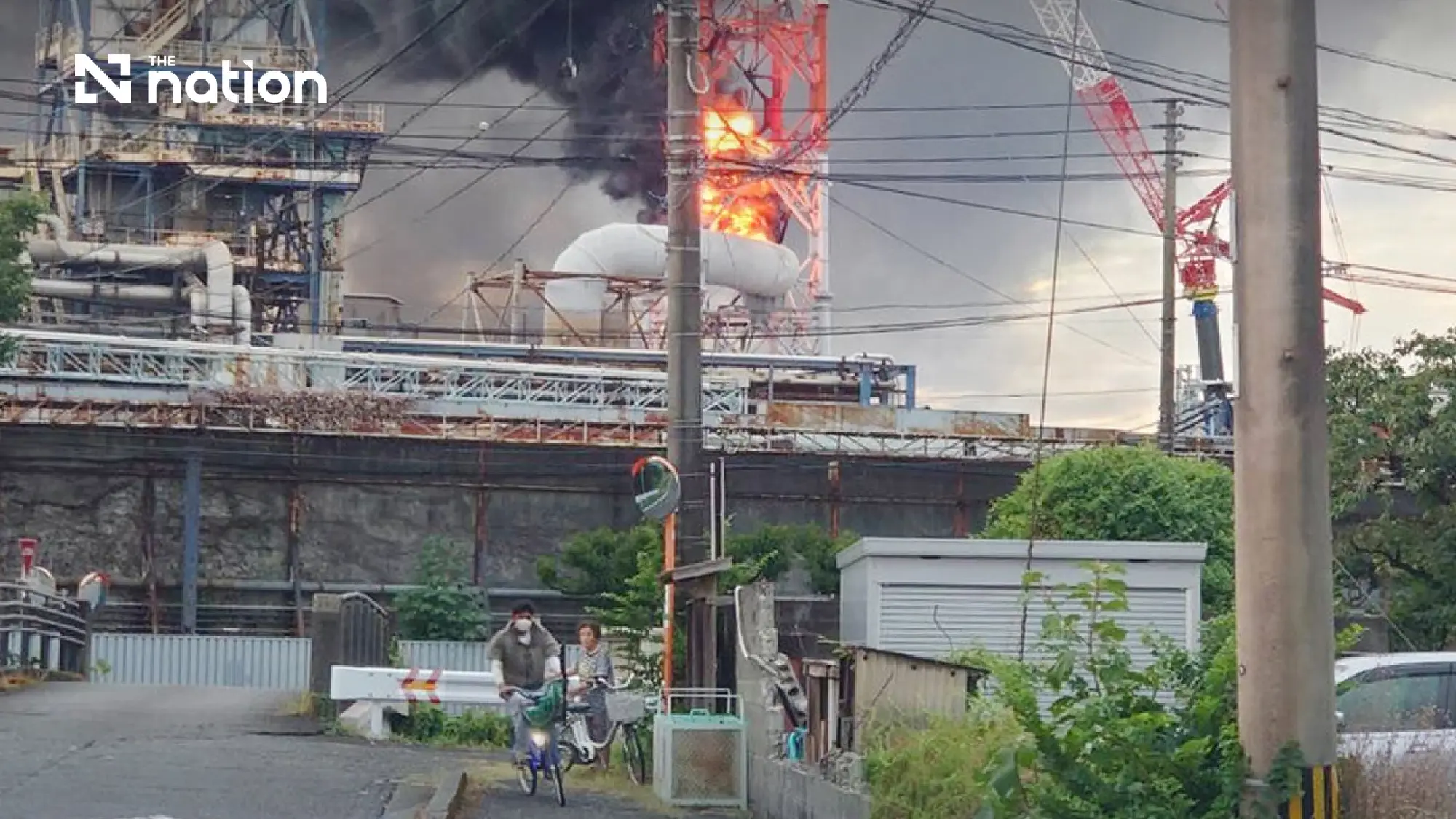 Fire breaks out at earthquake-damaged Nippon Paper plant in Kumamoto