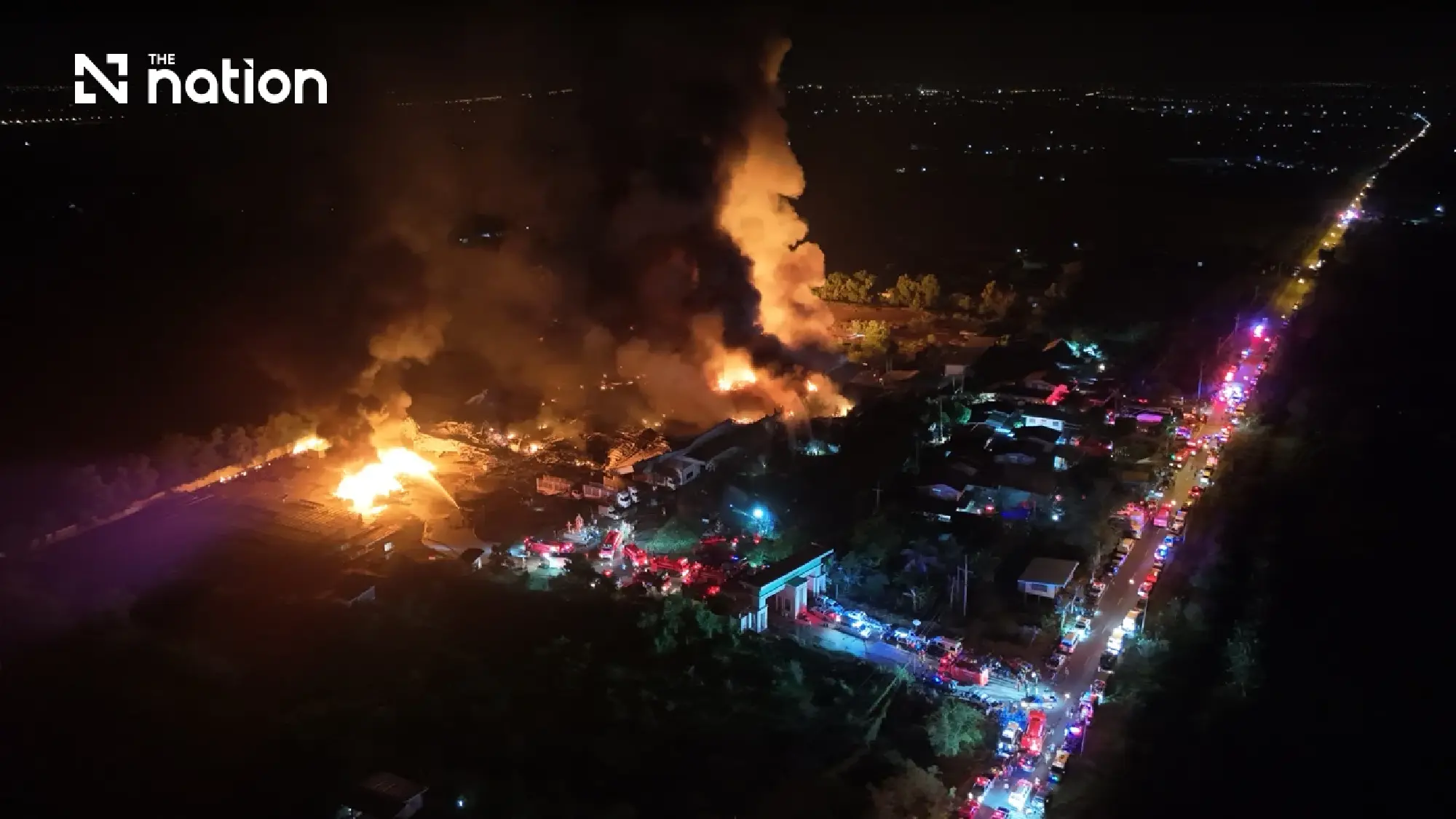 Fire guts Ayutthaya mattress factory as crews battle to protect nearby homes