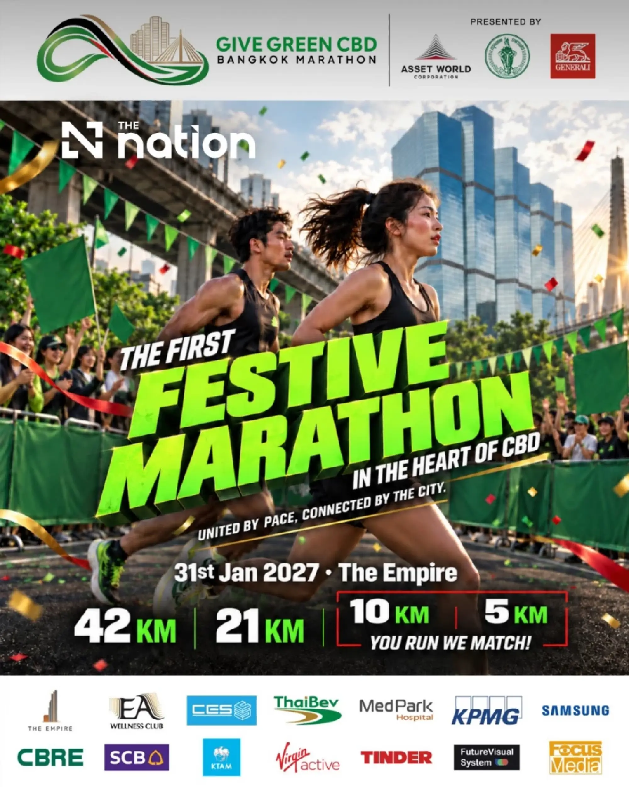 AWC in Partnership with BMA and Generali, Launches GIVE GREEN CBD Bangkok Marathon 2027, the First CBD Festive Marathon in Bangkok