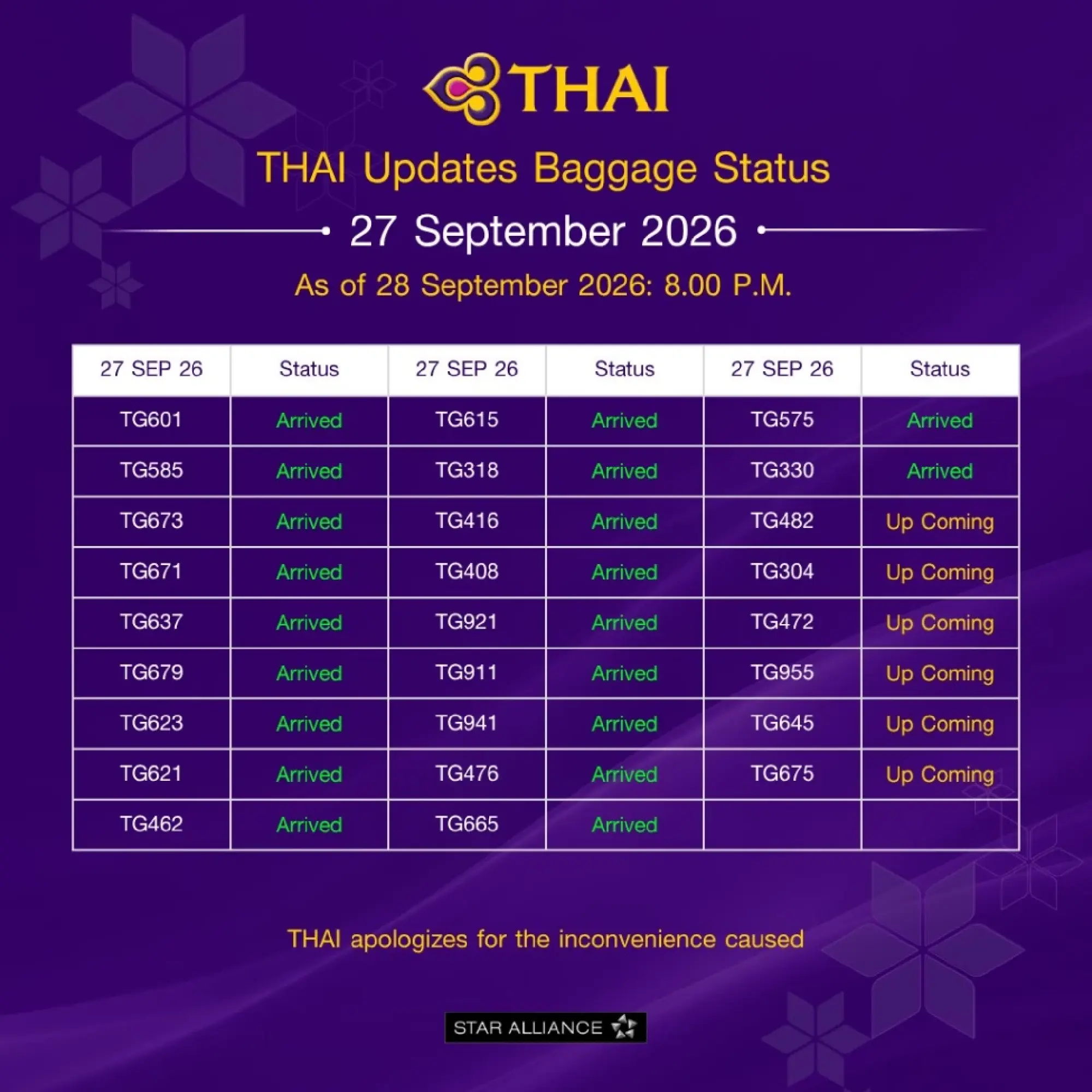 Thai Airways Cancels Flights Amid CEO Apology for Baggage Crisis