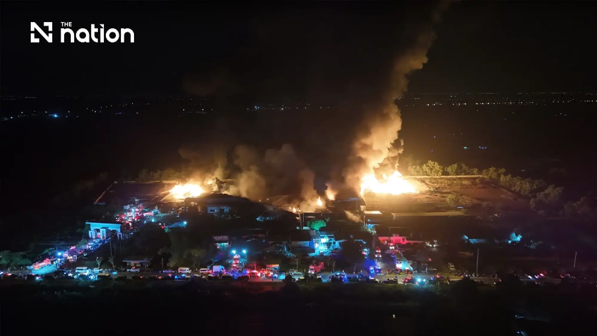 Fire guts Ayutthaya mattress factory as crews battle to protect nearby homes