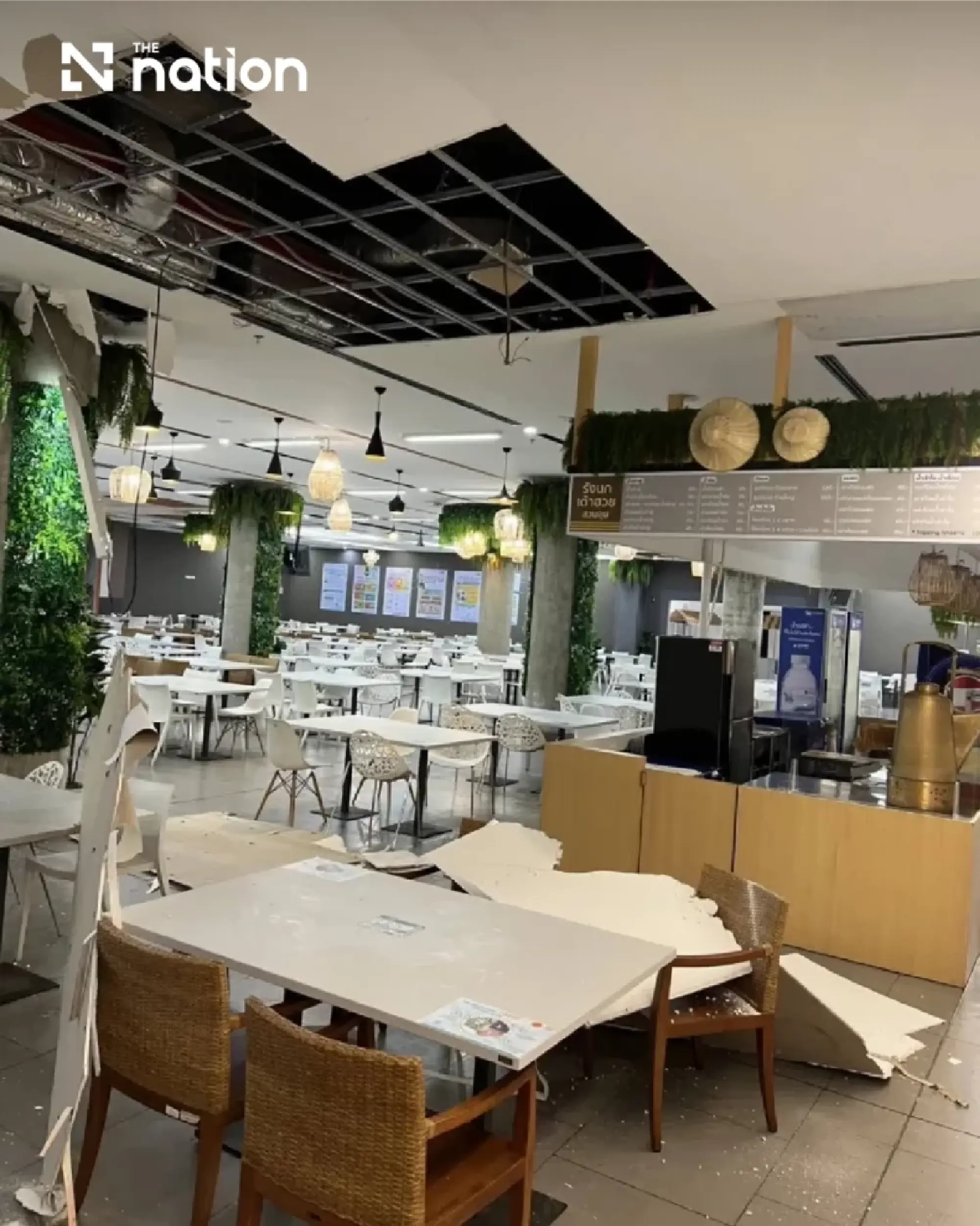 Thai parliament canteen ceiling collapse prompts safety checks