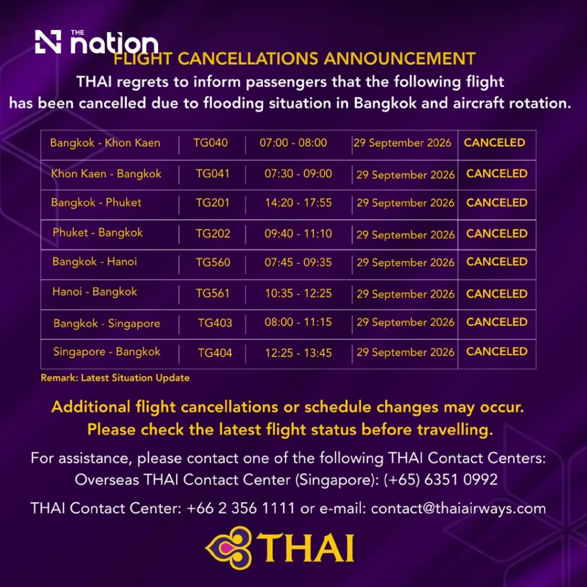Thai Airways Cancels Flights Amid CEO Apology for Baggage Crisis as Stranded Passengers Await Answers