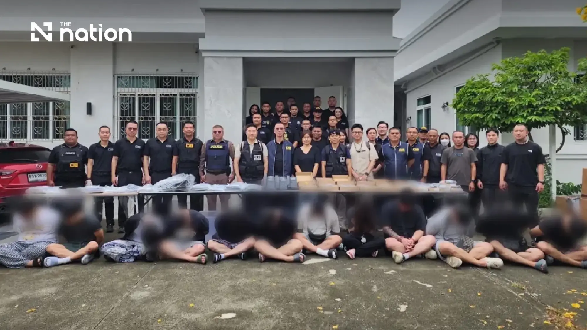 Thai-South Korean police arrest 13 at alleged scam base in Samut Prakan