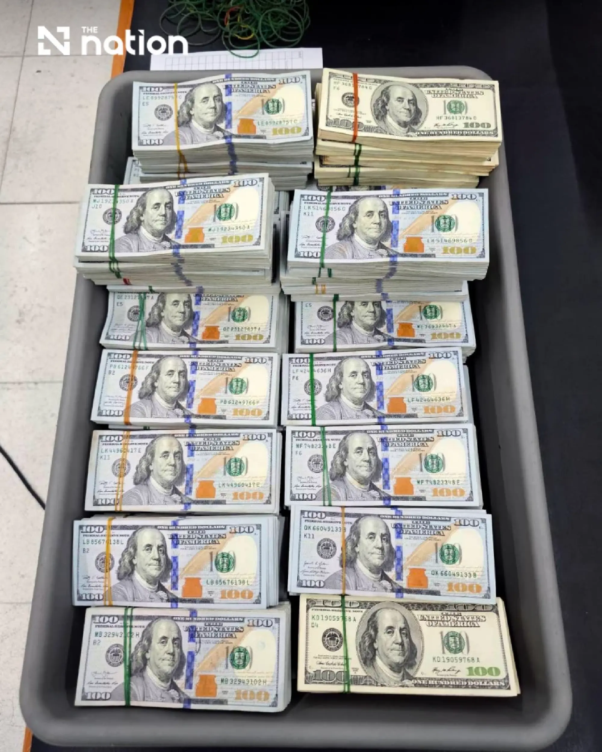 Thai customs arrests 2 foreign passengers with US cash worth over 56m baht