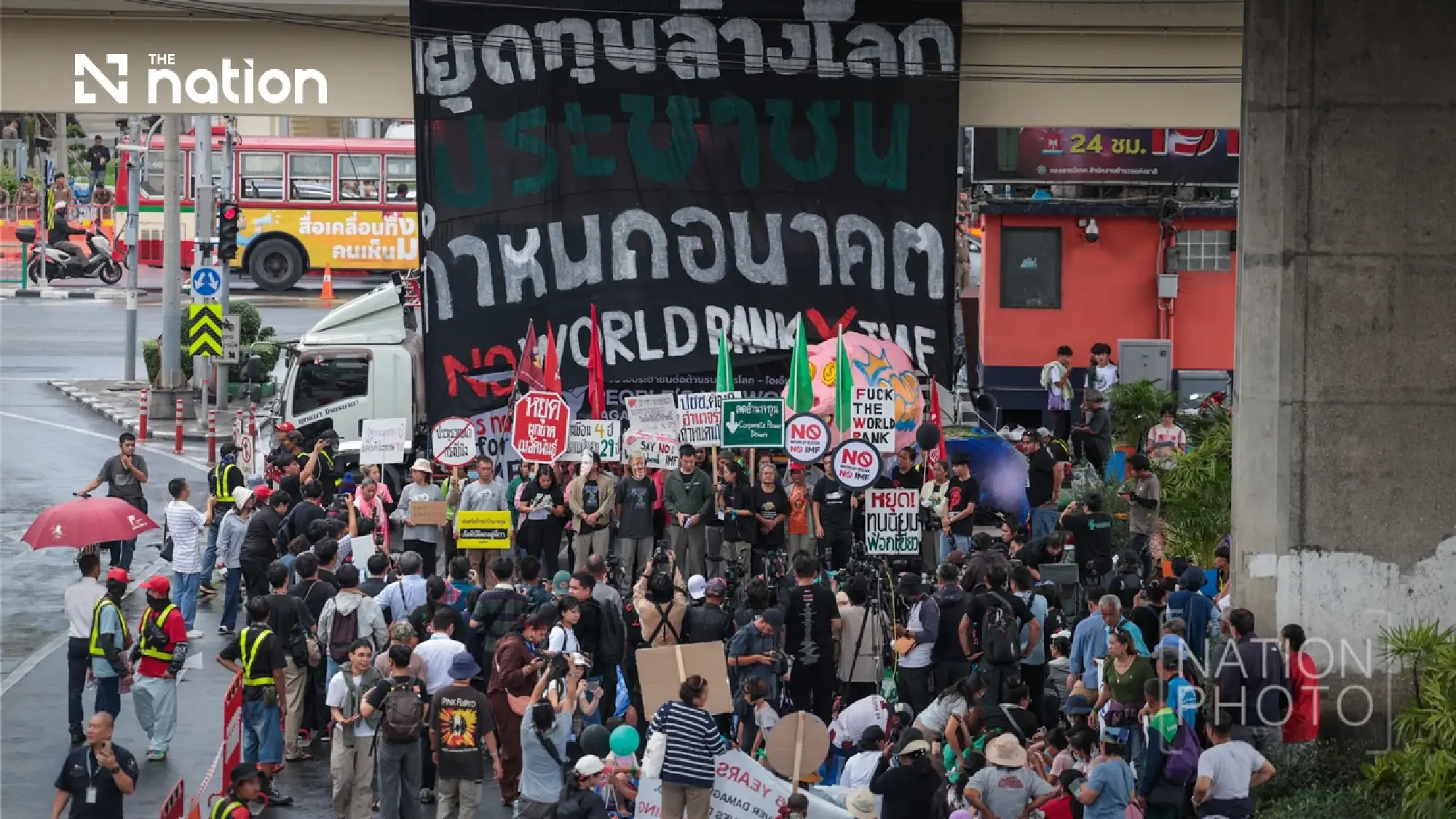 Assembly of the Poor marches towards Bangkok IMF–World Bank venue with six demands on October 16