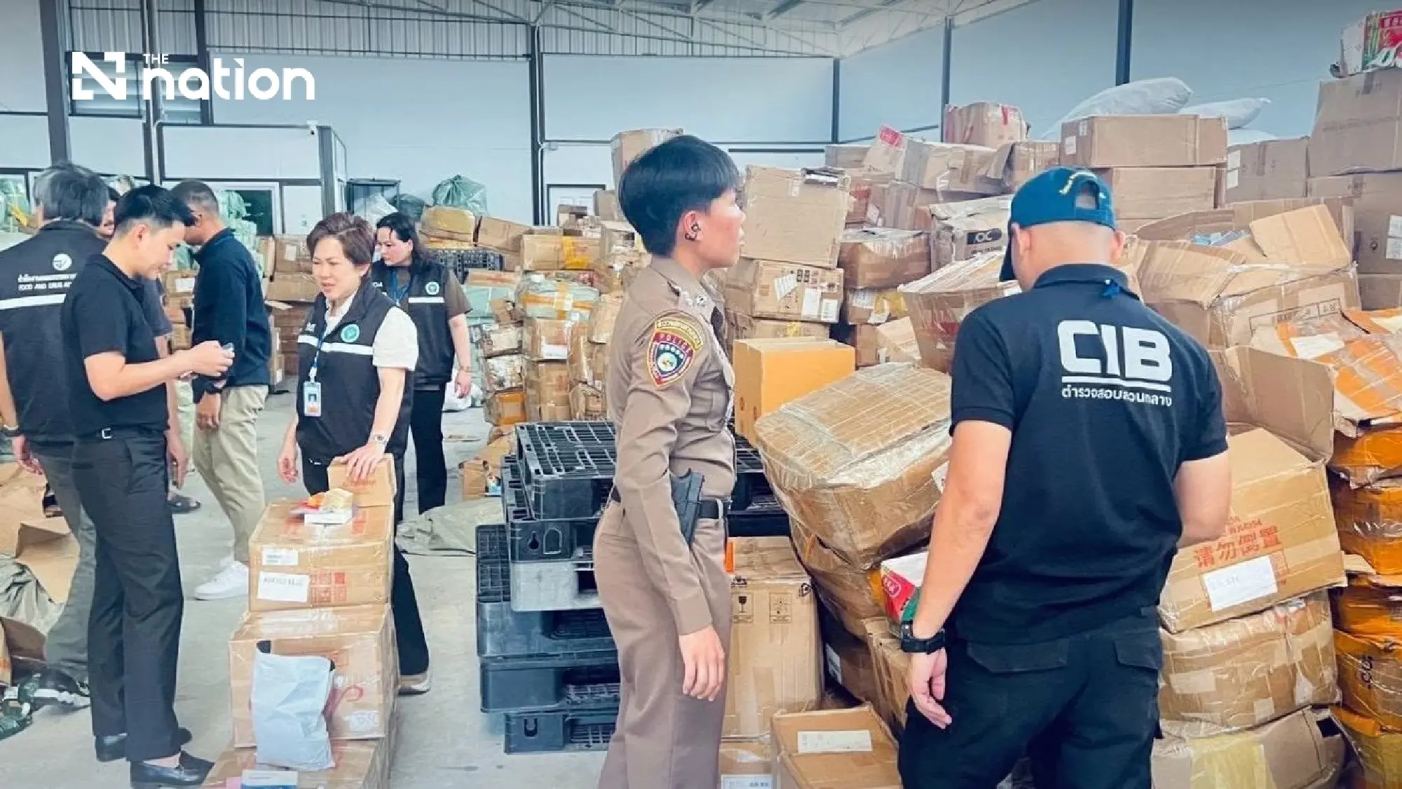 Police seize more than 449,000 illegal cosmetics in Bangkok warehouse raid