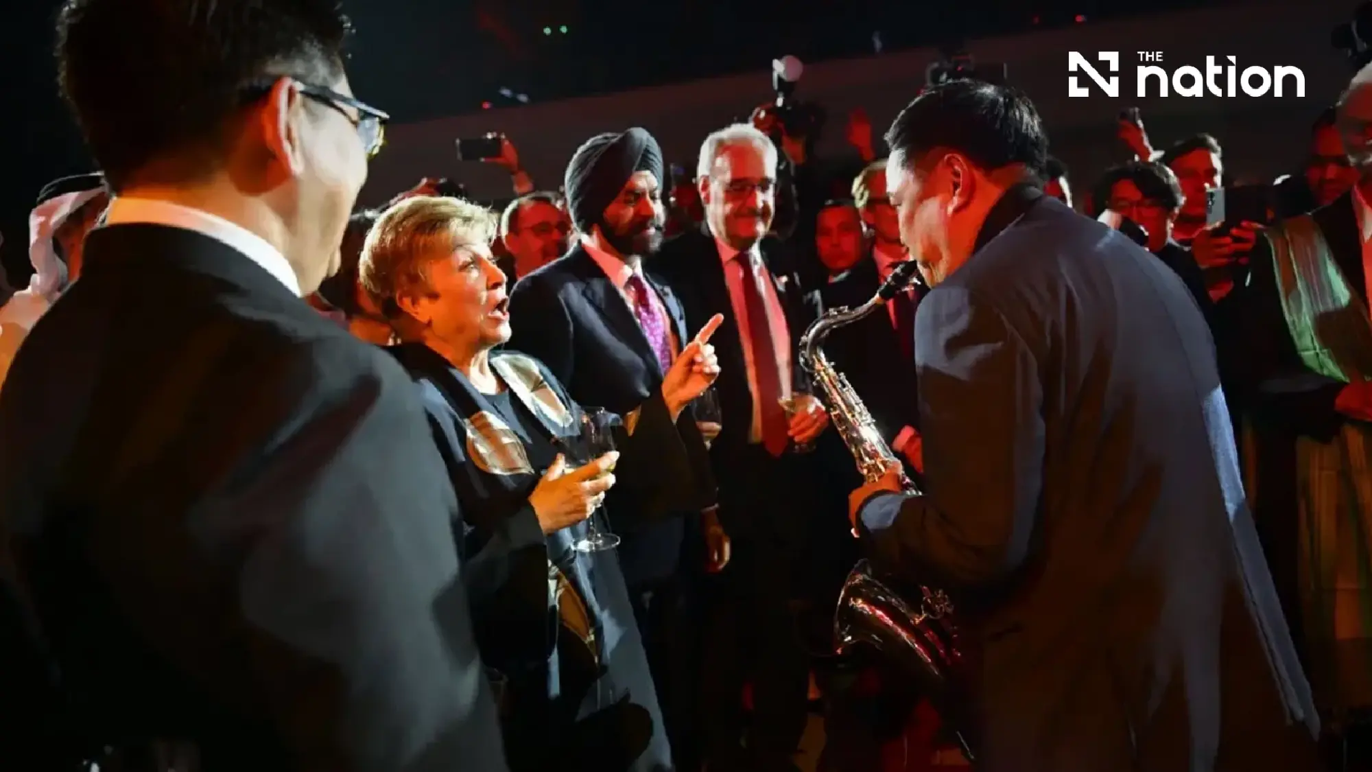 Anutin plays saxophone at IMF–World Bank reception, promotes Thai culture and hopes for lasting ties