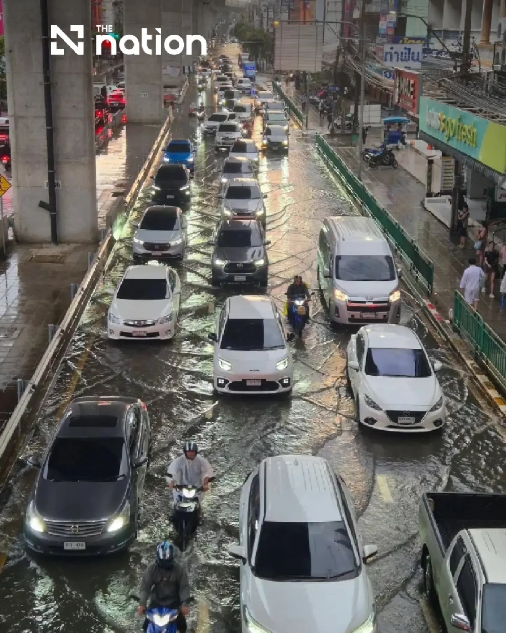 Bangkok roads flooded after overnight rain with more storms forecast