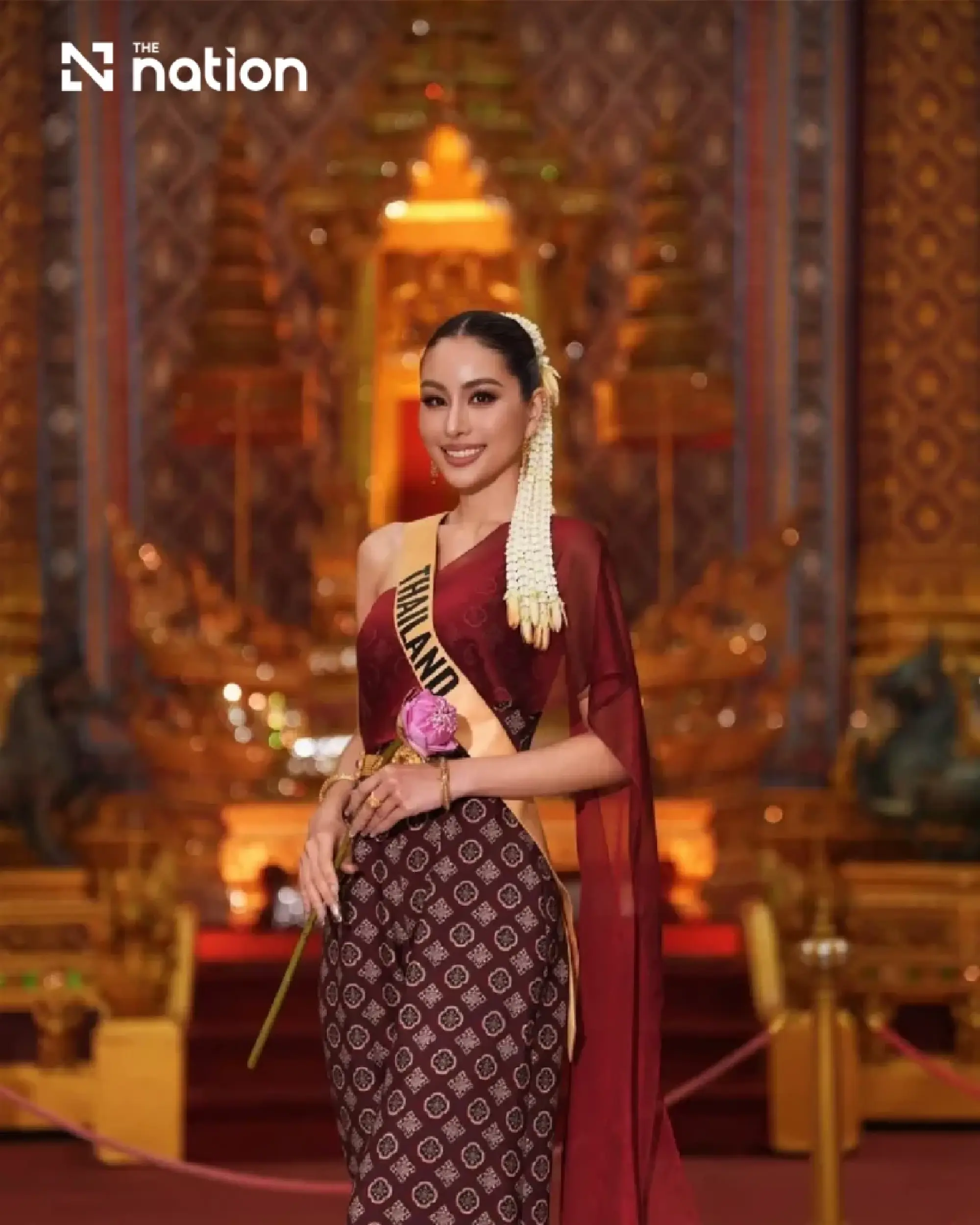 Thailand presents buffalo racing costume at Miss Grand International