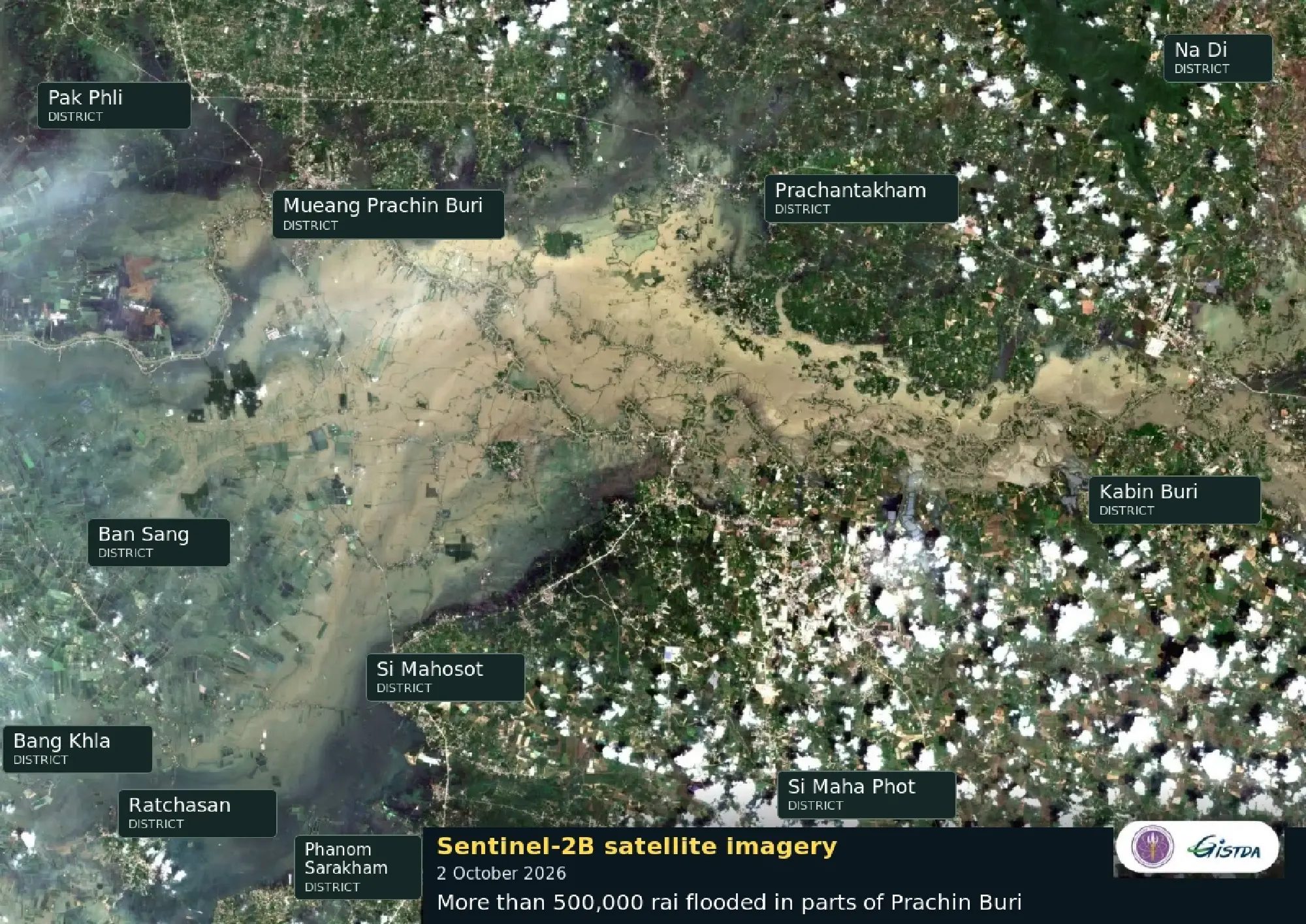 Prachin Buri floods cover over 500,000 rai in Oct 2 image