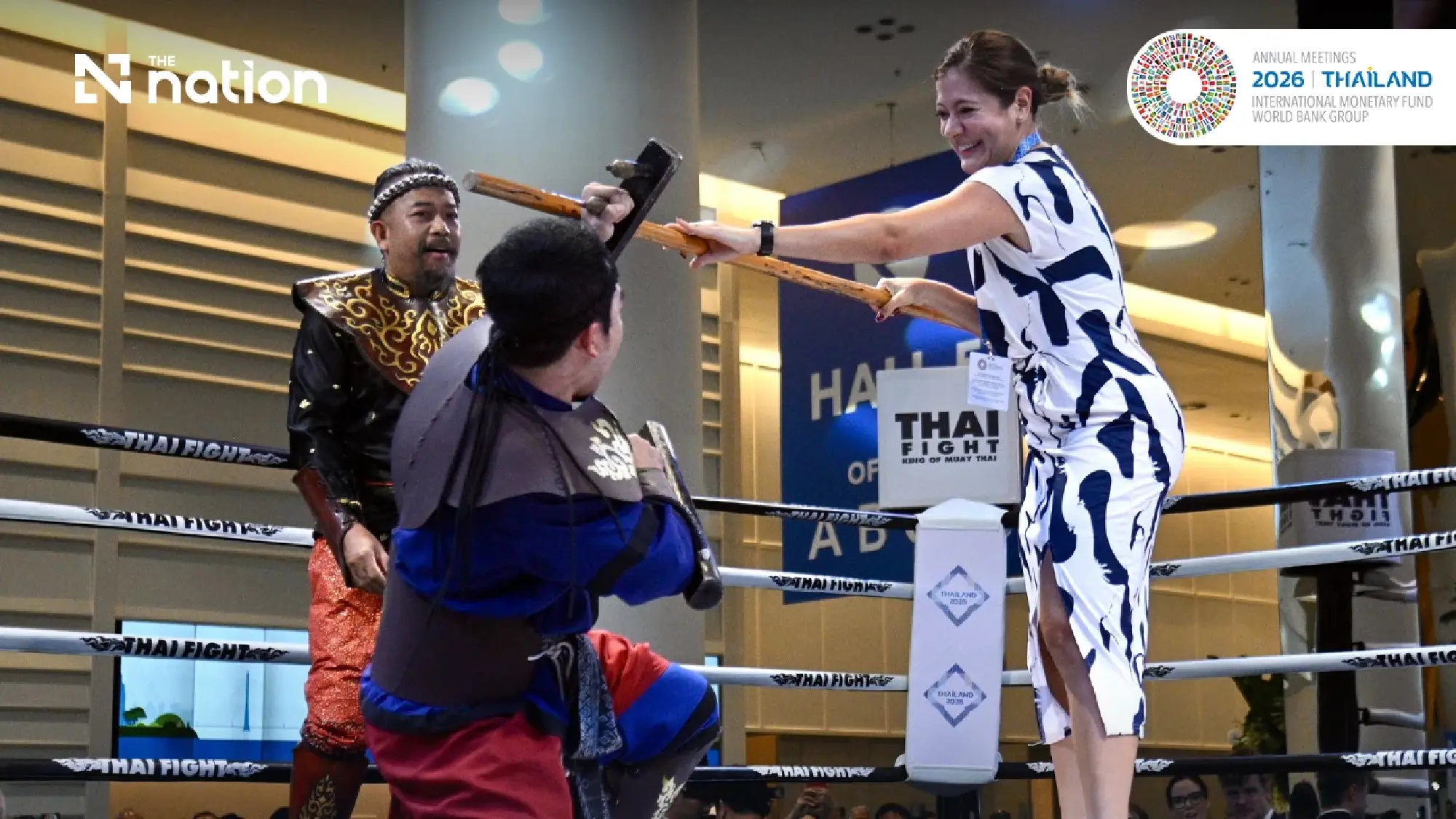 Thailand showcases sword fighting, war drums and Thai Fight at 2026 IMF–World Bank meetings