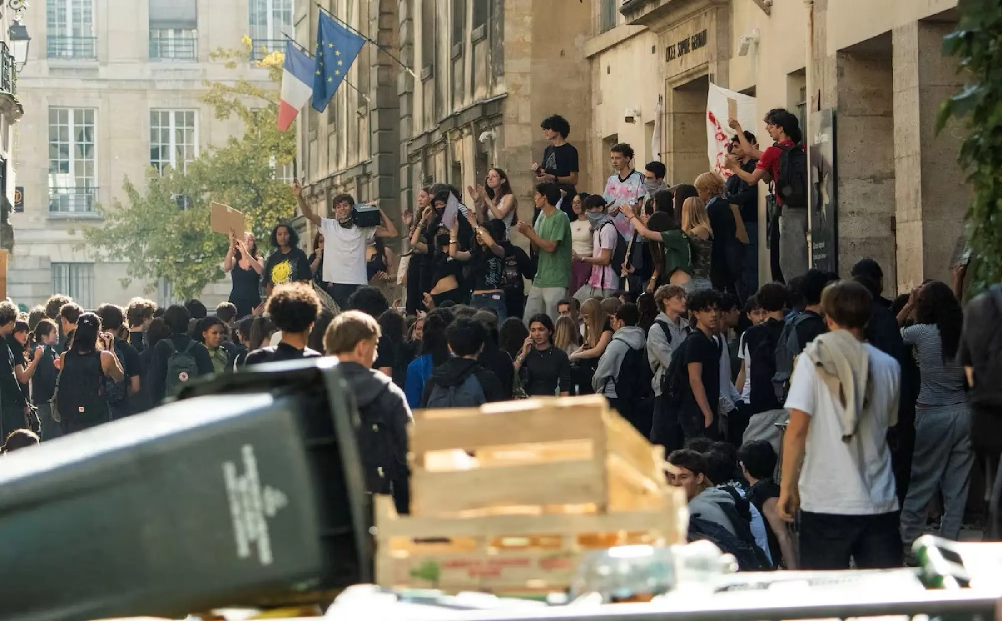 Boy, 15, loses hand in third week of French school protests