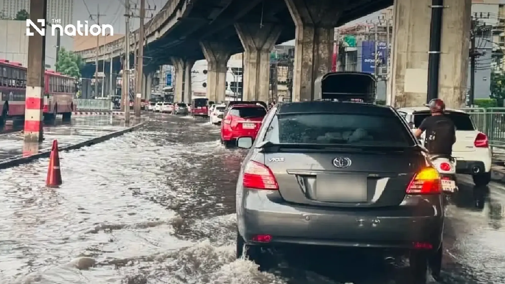 Bangkok roads flooded after overnight rain with more storms forecast