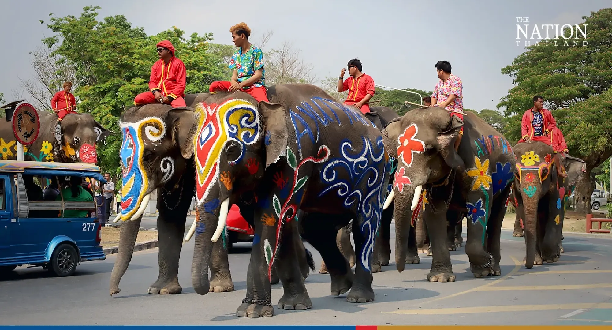 Songkran is here: Ayutthaya trumpets message with colourful march of elephants - Photo 9