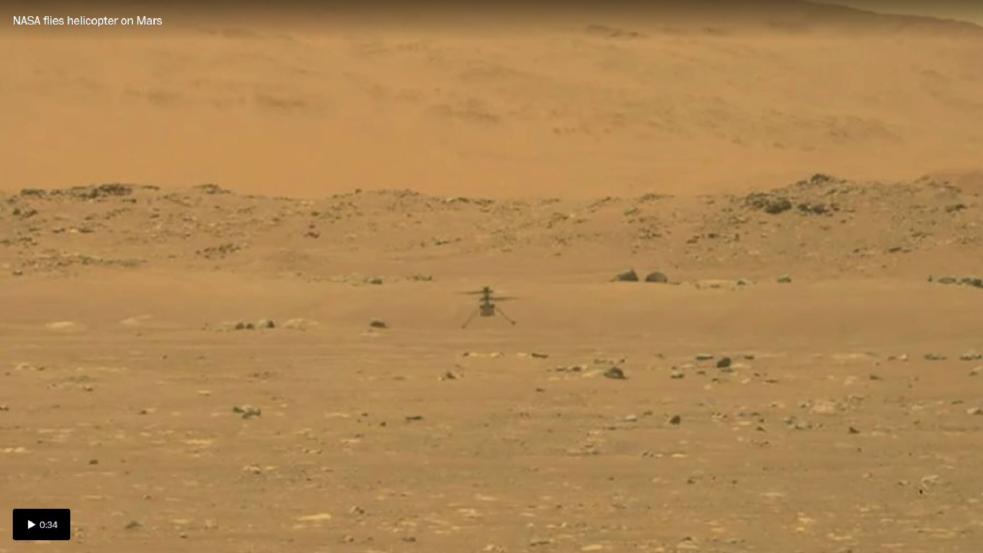 NASA flies helicopter on Mars, the first time aircraft has flown on another planet