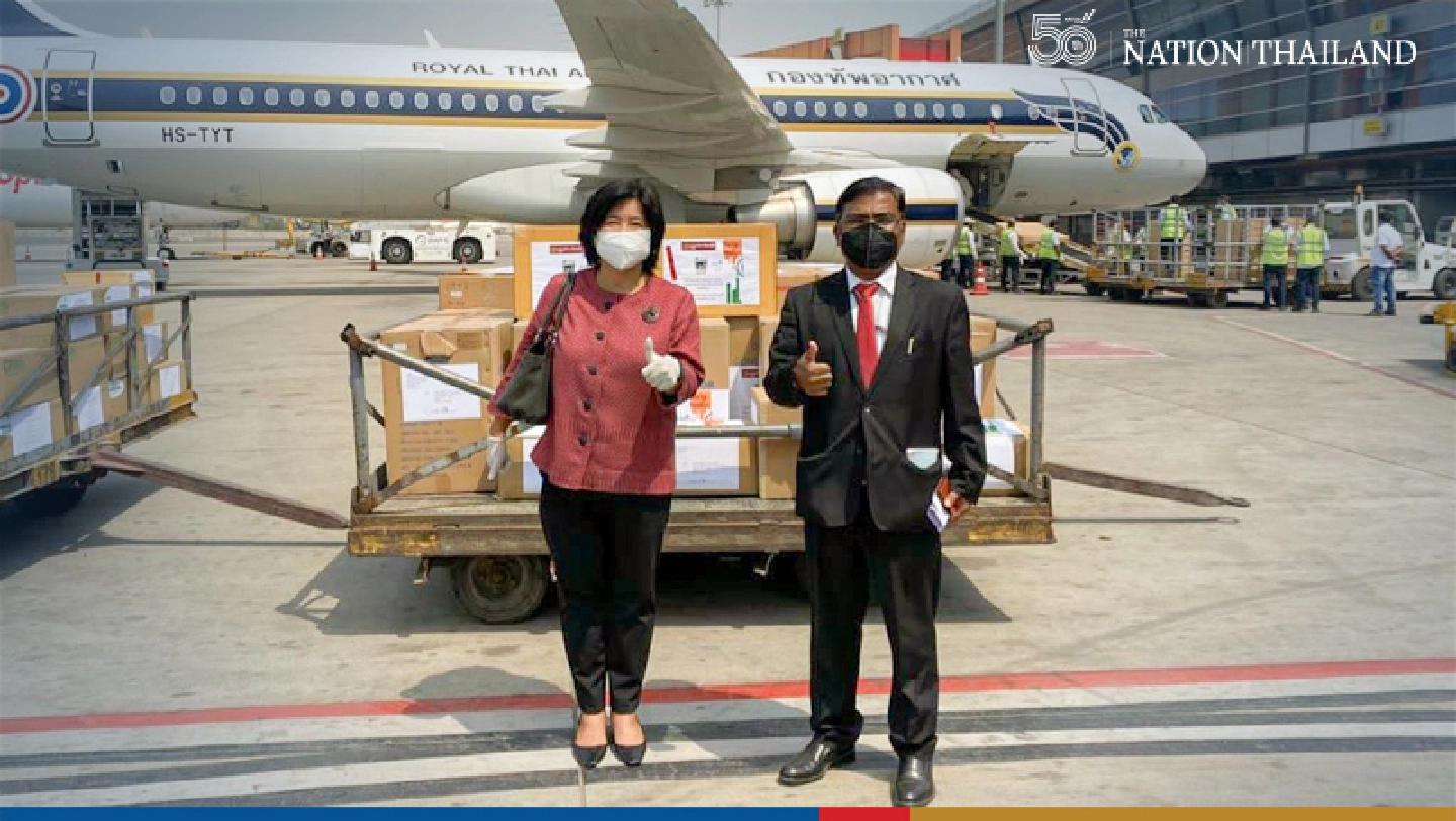 Air Force delivers oxygen concentrators to India, brings infected Thai embassy staff home