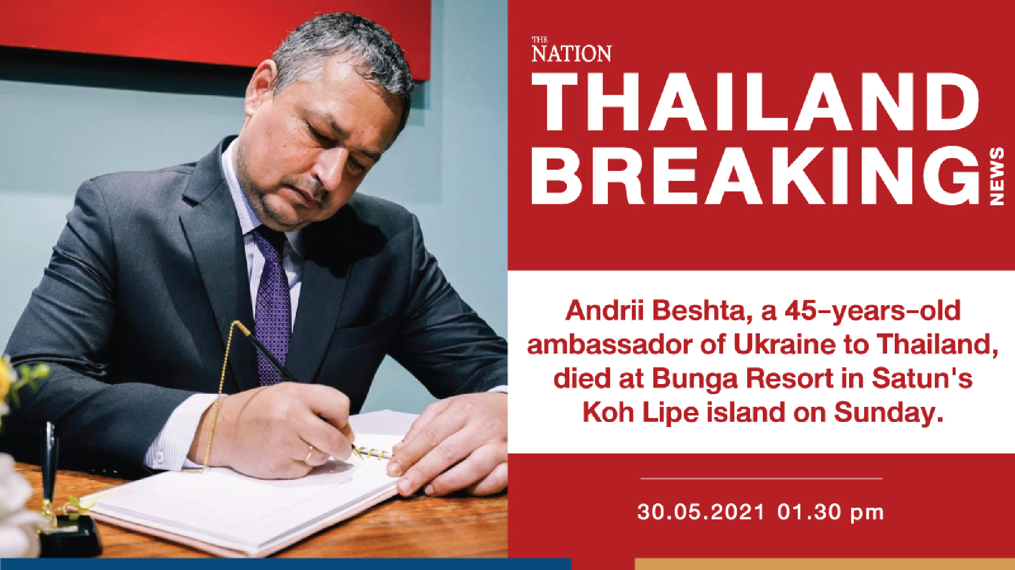 Ukraine ambassador to Thailand dies in island resort