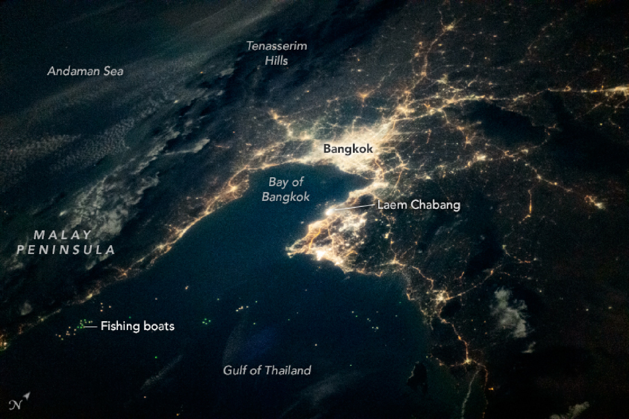 A dazzling view of Bangkok from space