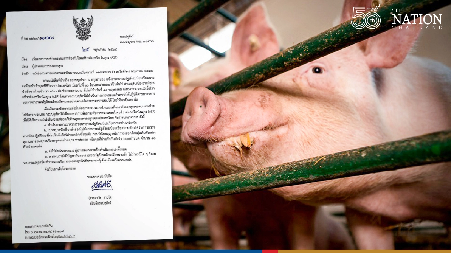 Livestock department insists pigs from Thailand free from ASF after Vietnamese claim