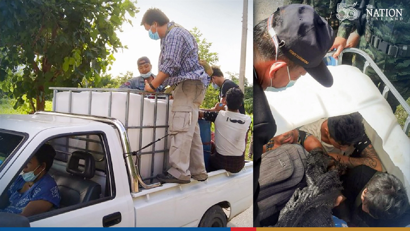 Security team foils bid to smuggle illegal Myanmar migrants into Thailand Security team foils bid to smuggle illegal Myanmar migrants into Thailand