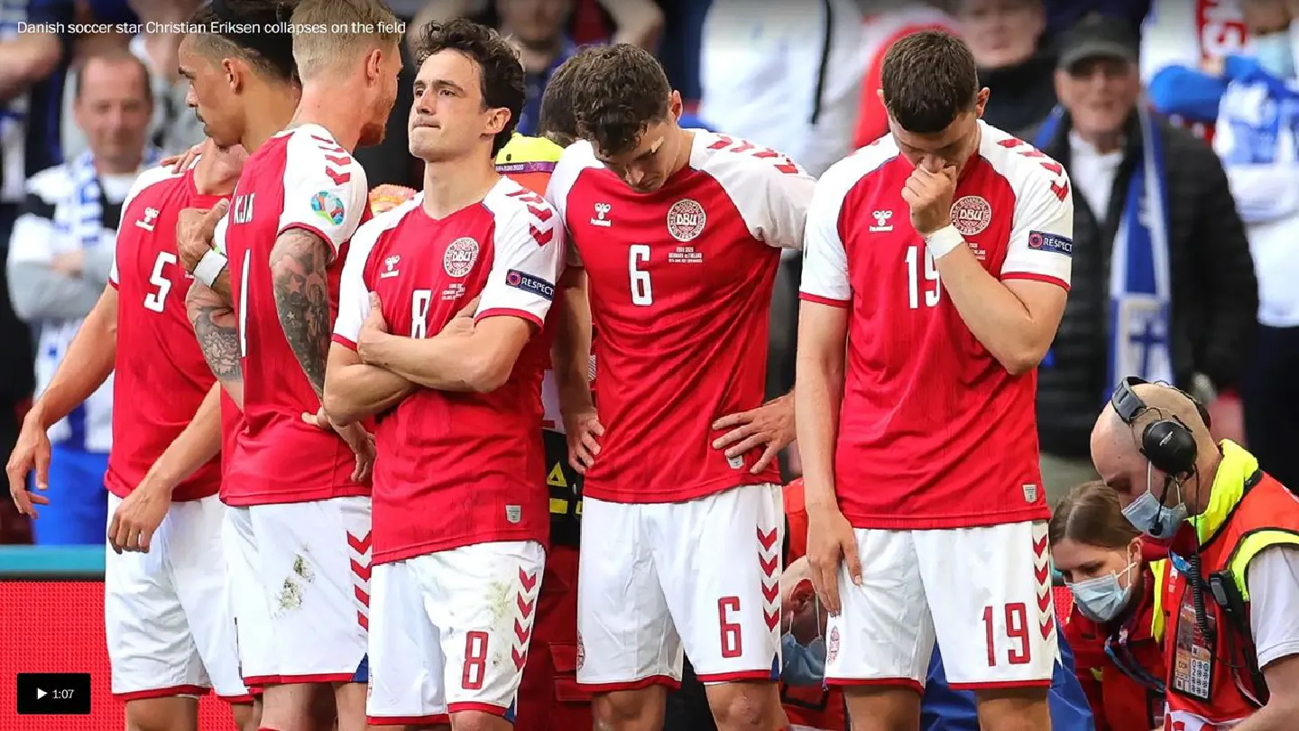 Danish star Christian Eriksen stable after terrifying collapse during Euro 2020 match