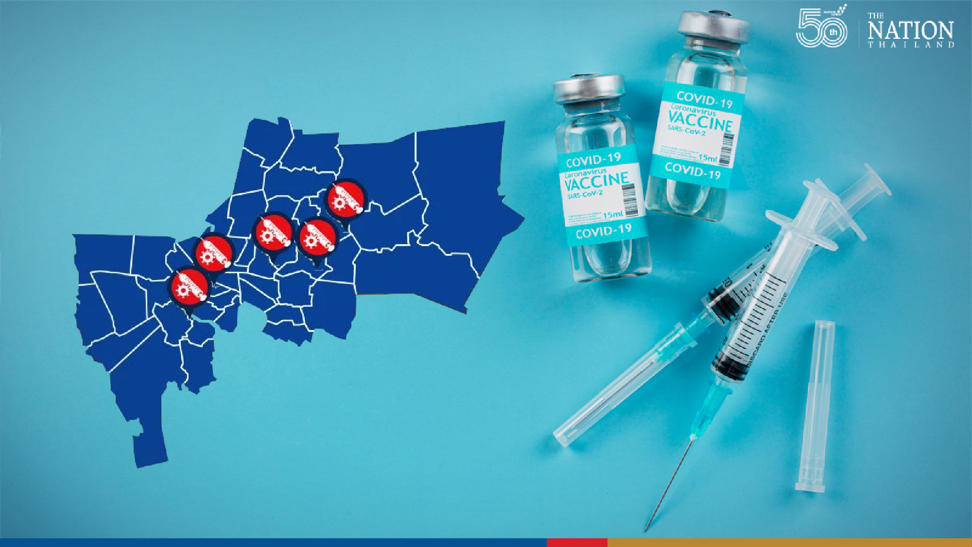 Digital map shows location of vaccination points in and around Bangkok