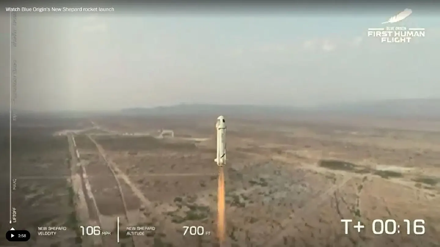Jeff Bezos reaches edge of space, returns safely on Blue Origins New Shepard rocket Jeff Bezos reaches edge of space, returns safely on Blue Origins New Shepard rocket