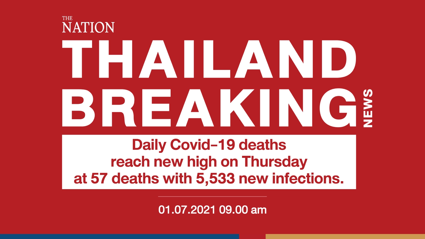 Daily Covid-19 deaths reach new high on Thursday at 57 deaths with 5,533 new infections