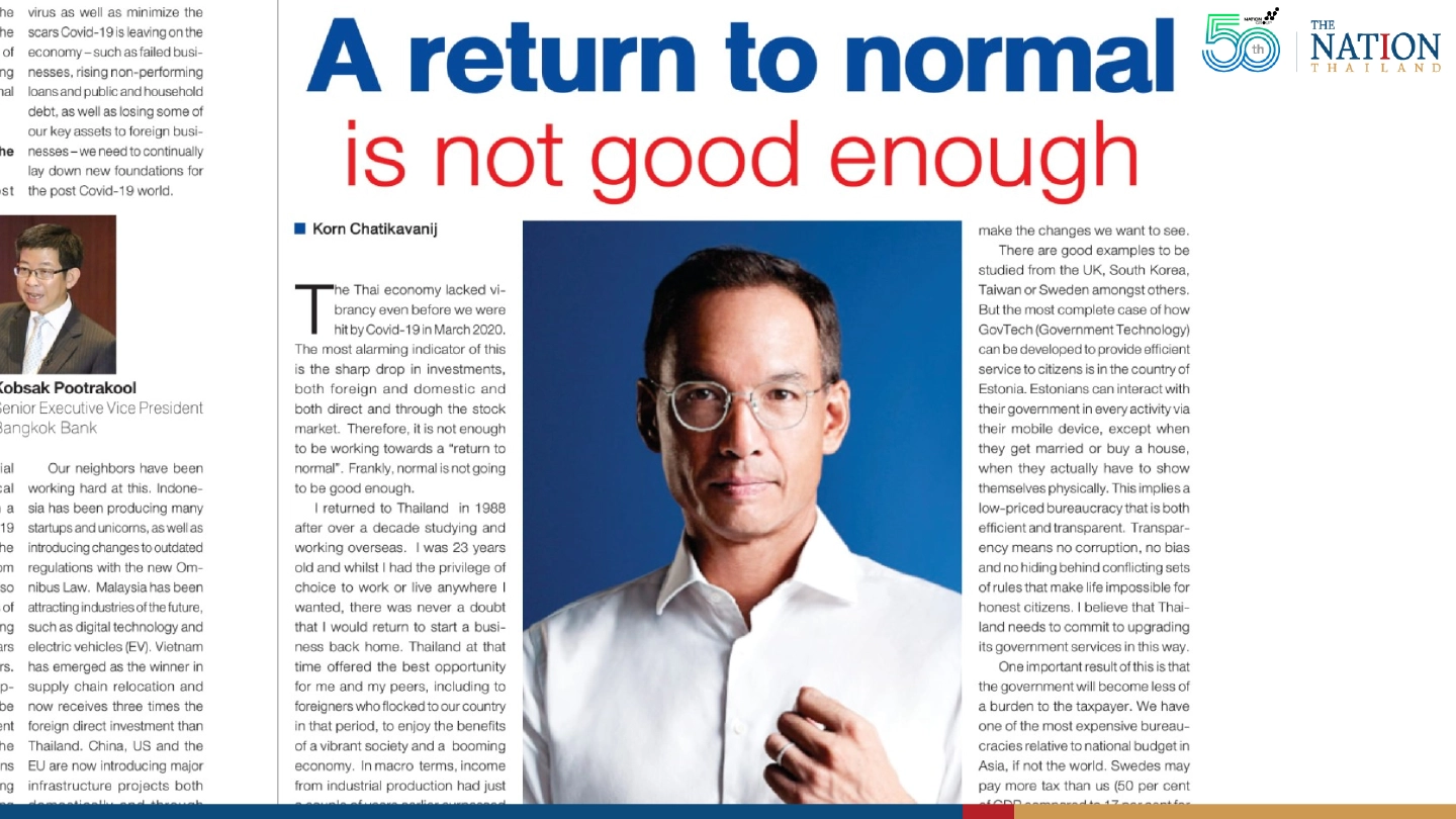 A return to normal is not good enough A return to normal is not good enough