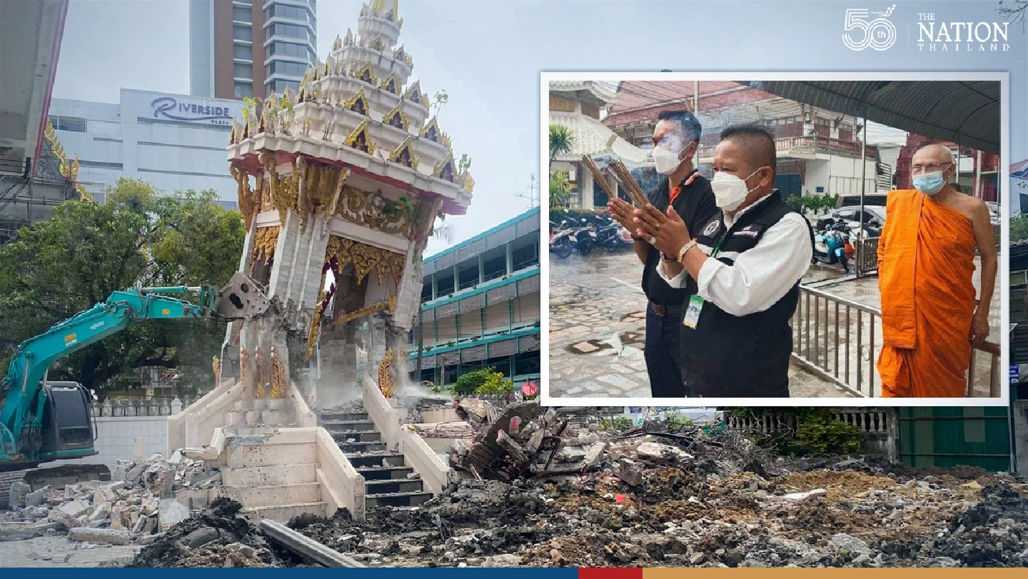 Bangkok temple’s crematorium collapses from weight of Covid deaths