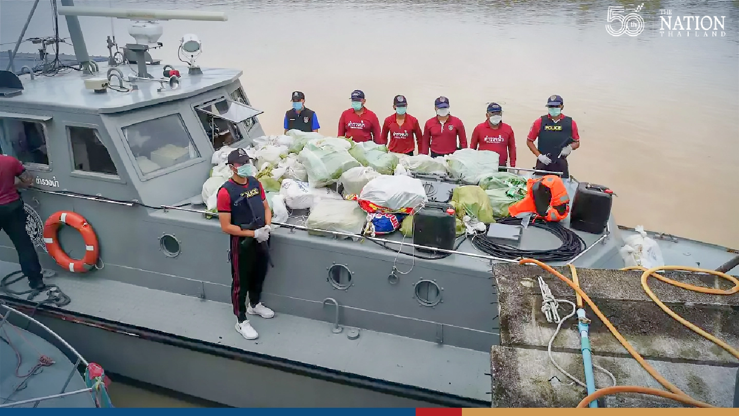 Meth worth over THB600 million seized from sea off Trang