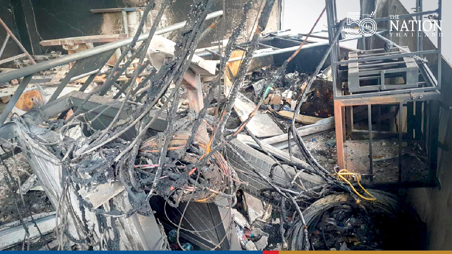 Din Daeng police booth destroyed again during protest