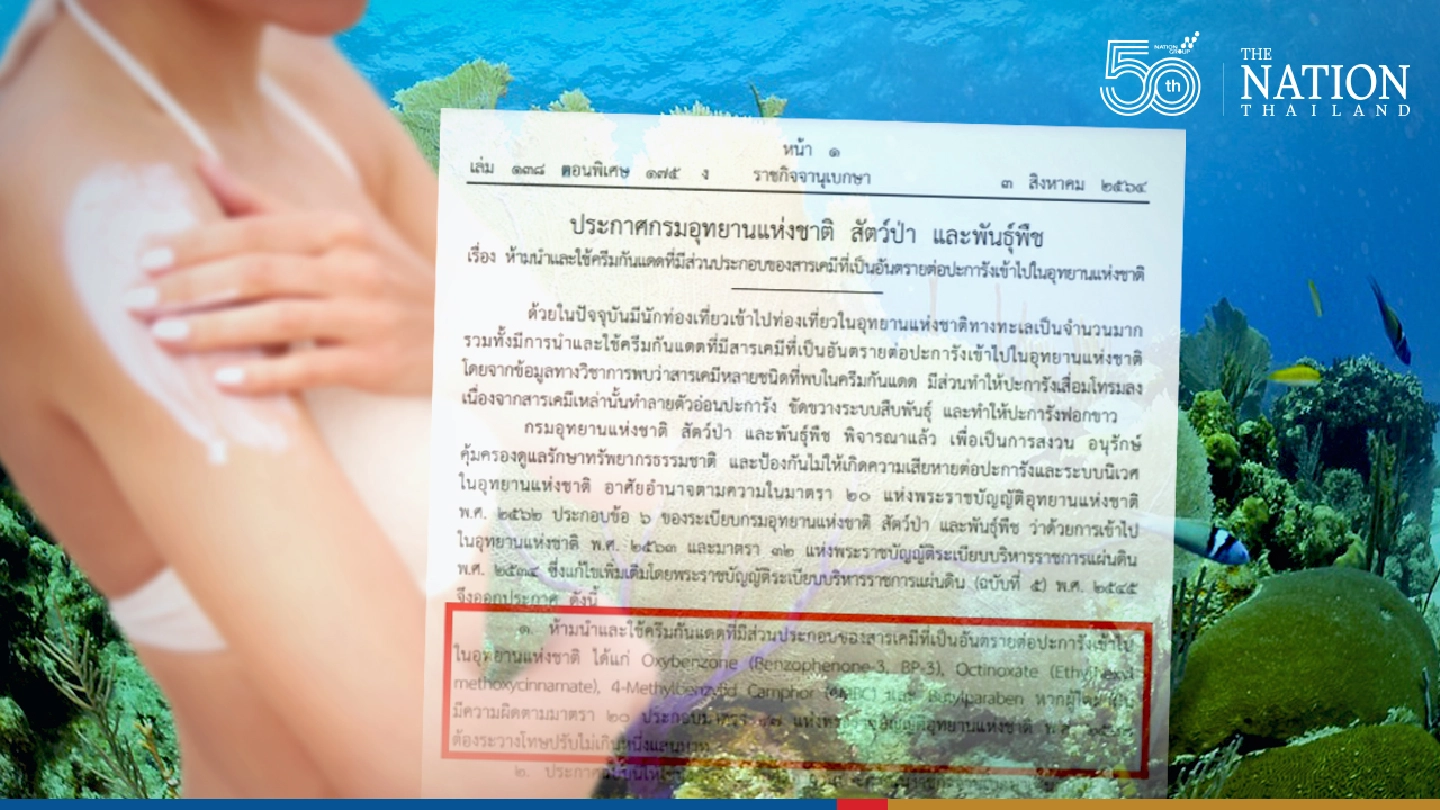 Thailand bans specific sunscreens to protect its coral reefs Thailand bans specific sunscreens to protect its coral reefs