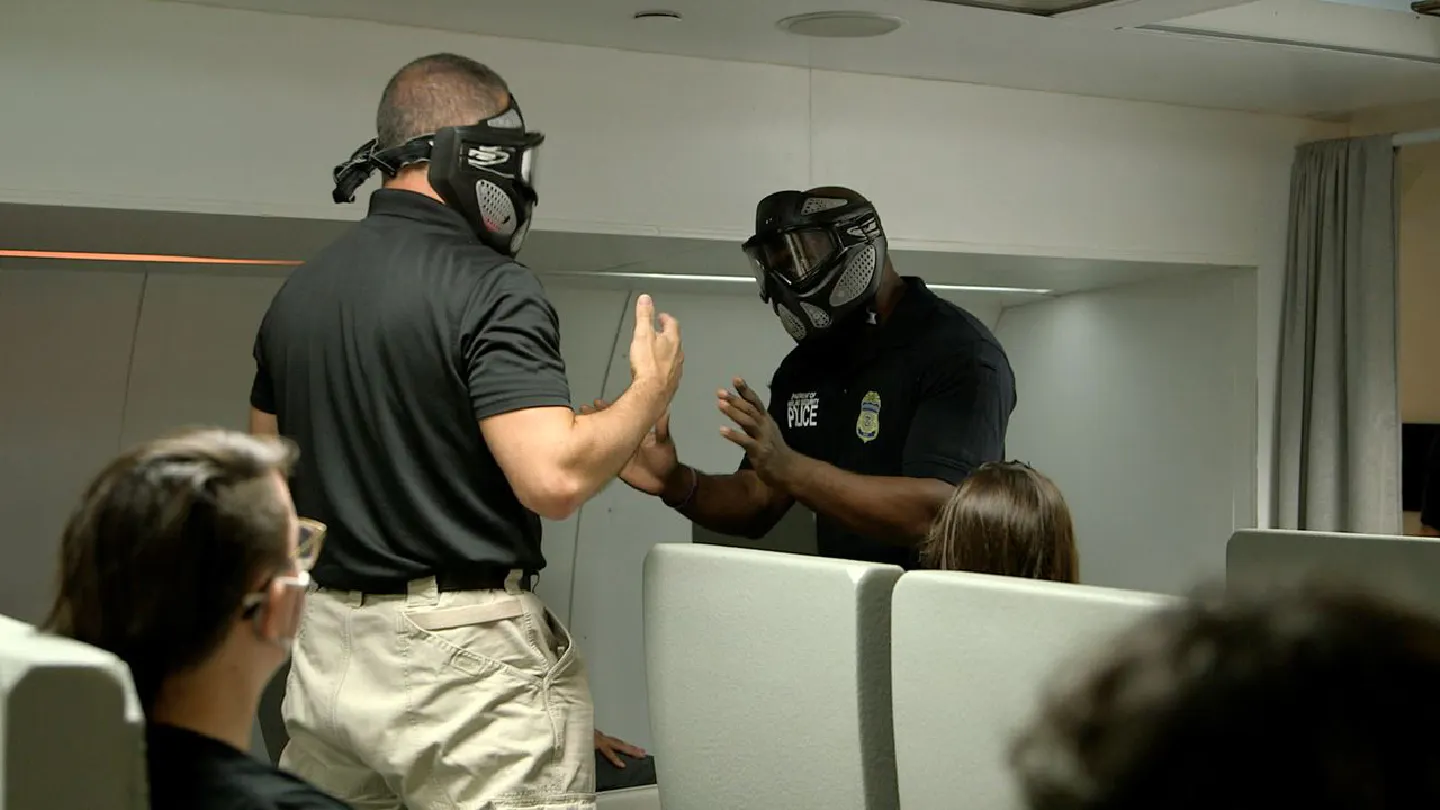 Flight attendants are learning to fight back against unruly passengers - just in case Flight attendants are learning to fight back against unruly passengers - just in case