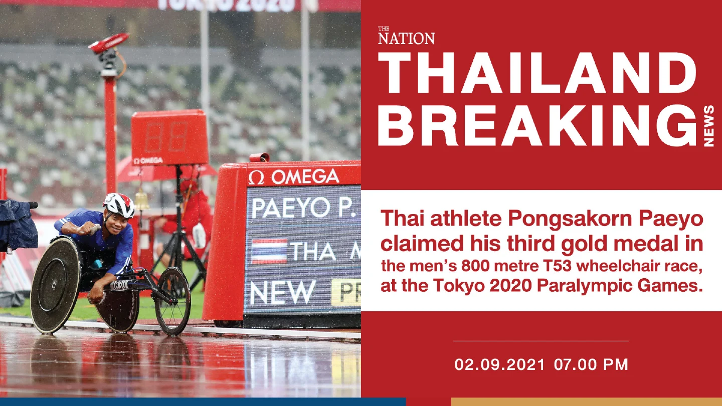 Pongsakorn bags hat-trick of gold medals at Paralympics