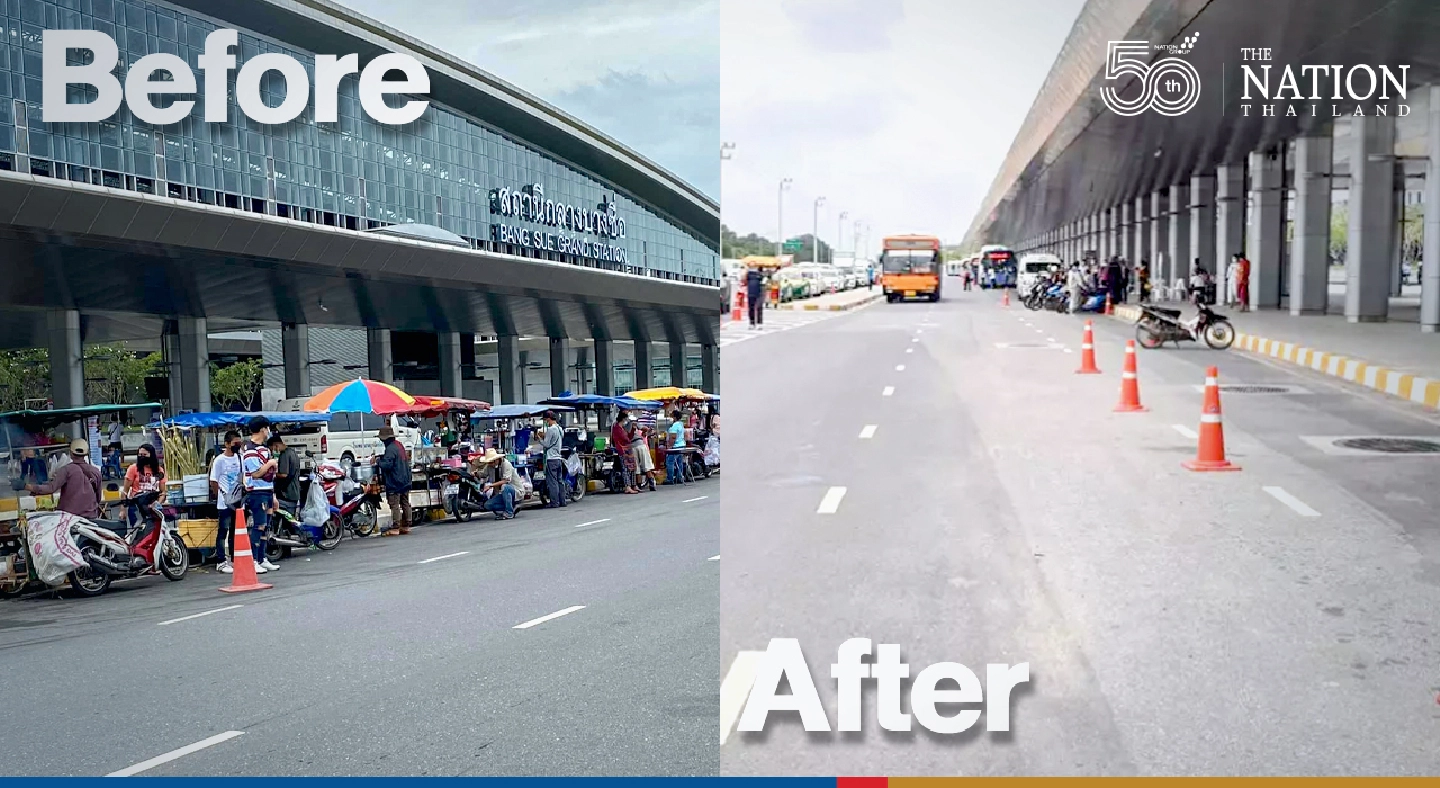 SRT clamps down on hawkers, illegal motorcycle taxis at Bang Sue Grand Station