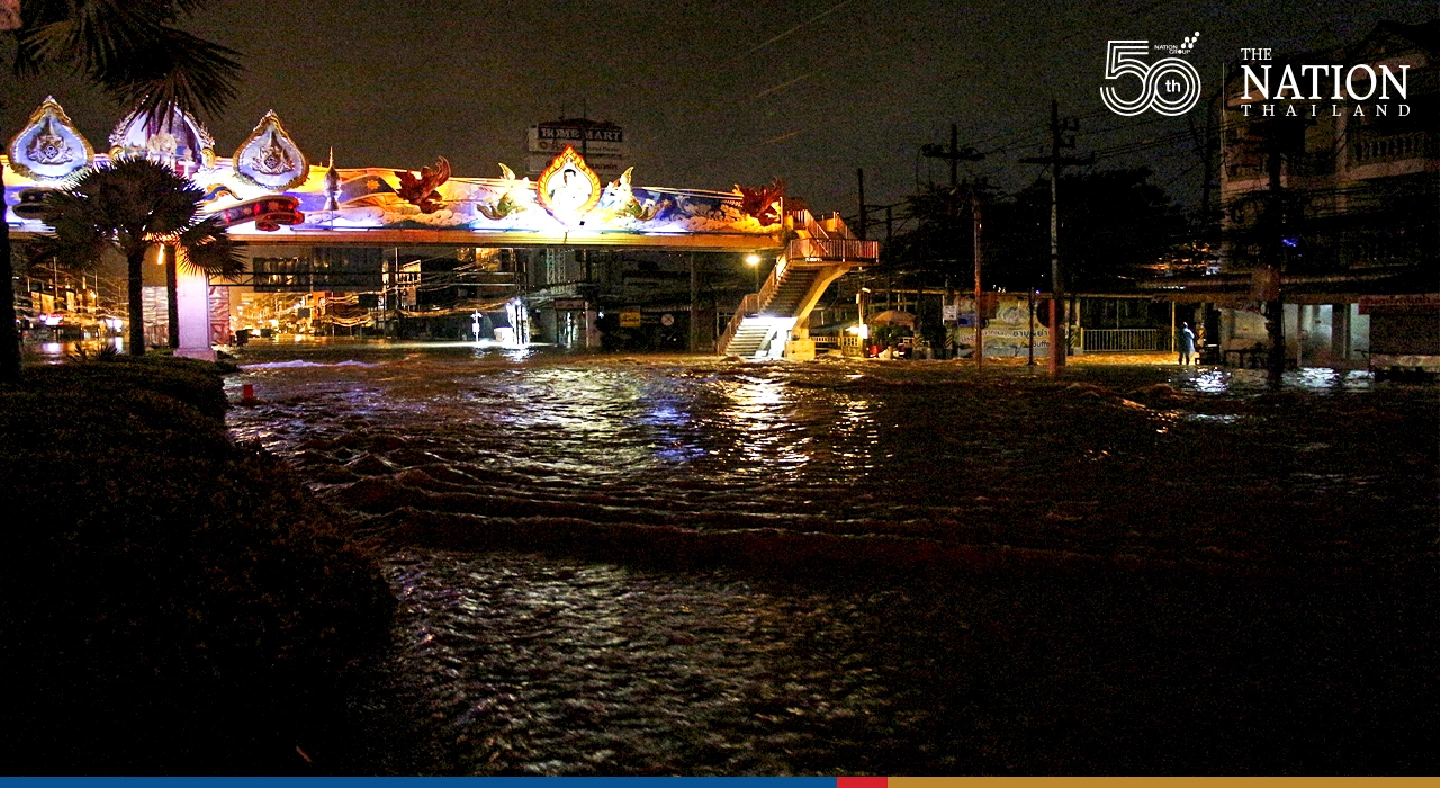 Heavy continuous rainfall inundates Pattaya, some parts of Chonburi