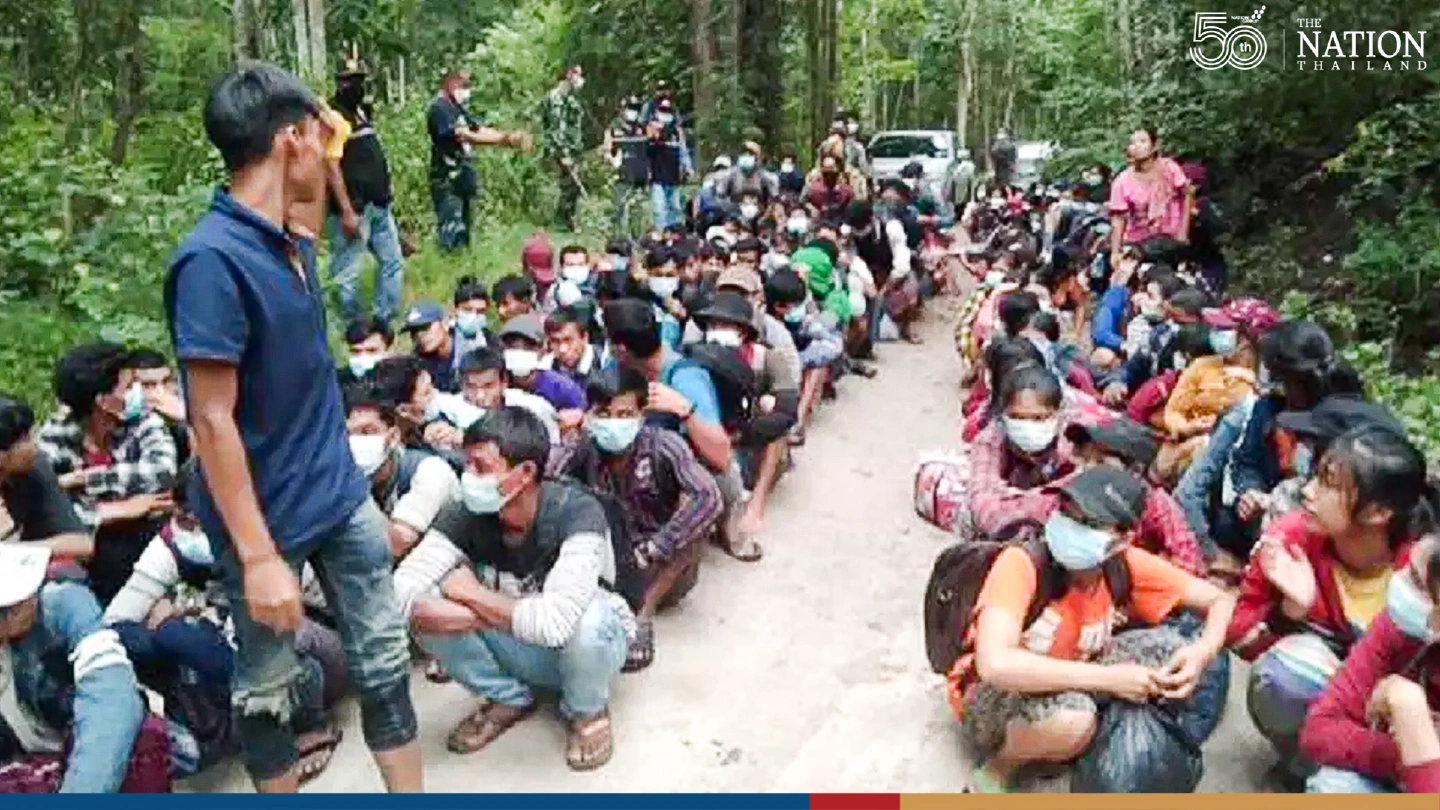260 Myanmar nationals caught sneaking across the border in Kanchanaburi