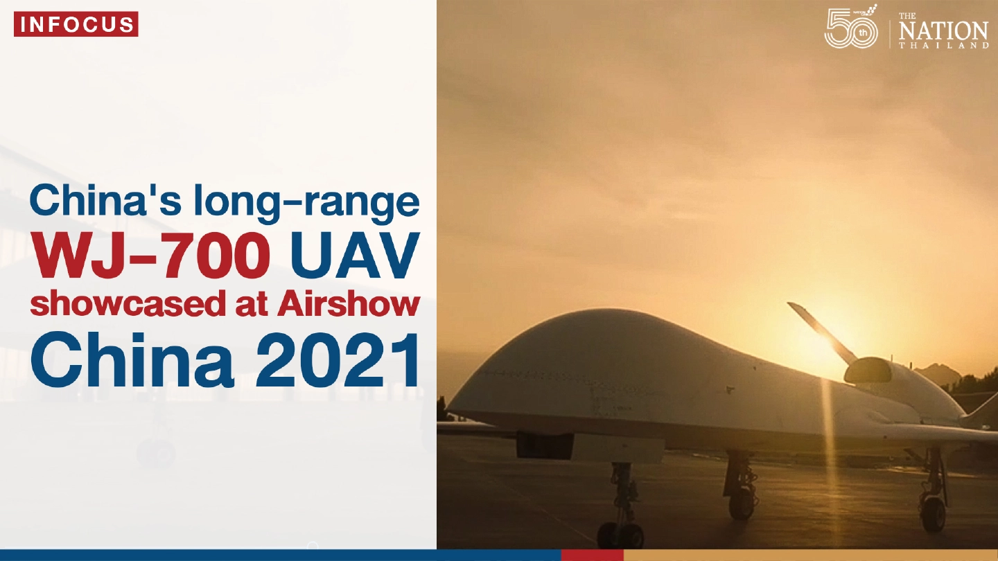 Chinas long-range WJ-700 UAV showcased at Airshow China 2021