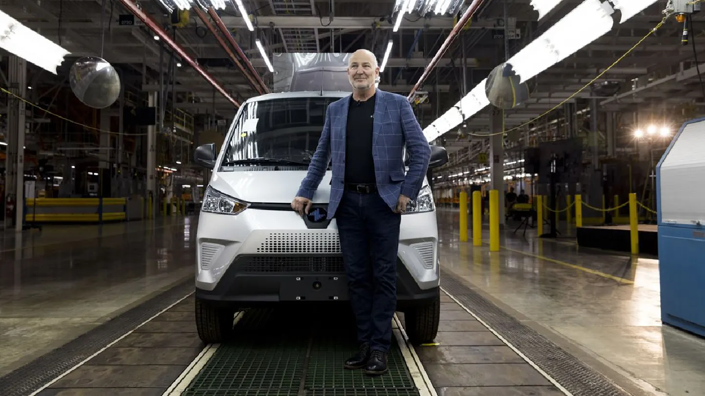 Electric vans roll off line that once made gas-guzzling Hummers