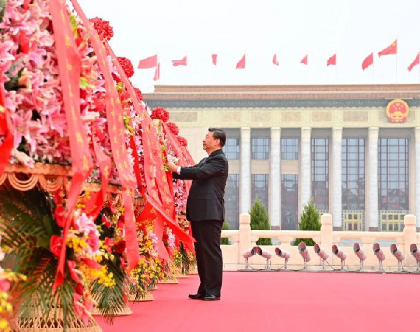 Flag-raising ceremony at Tiananmen Square in Beijing on National Day